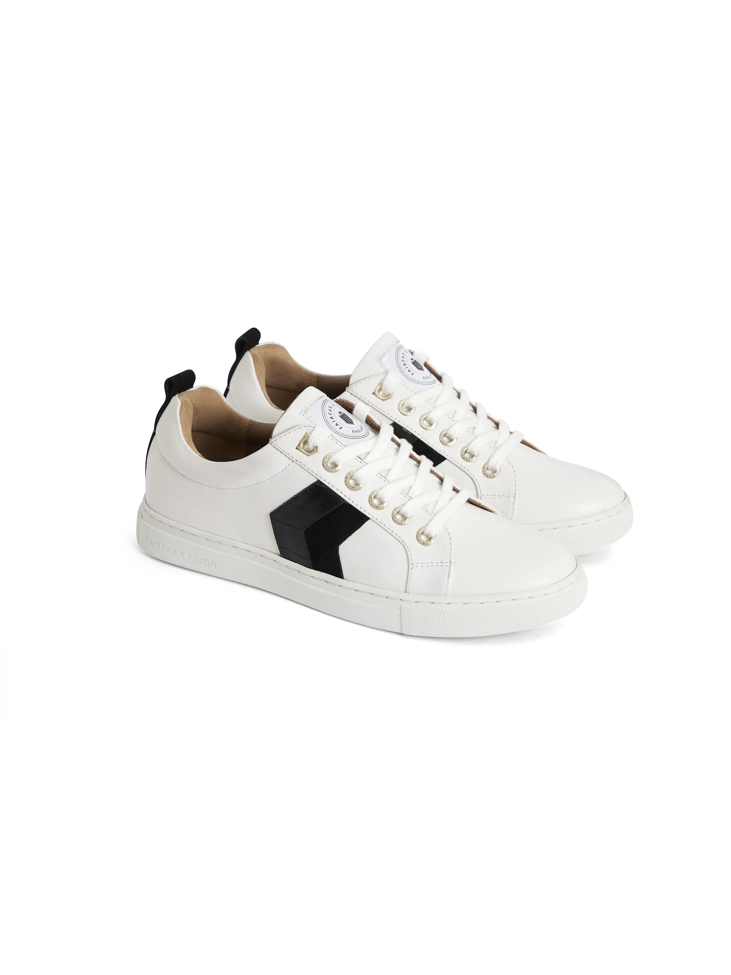 Alexandra - White - Black Croc & Suede - Image 3