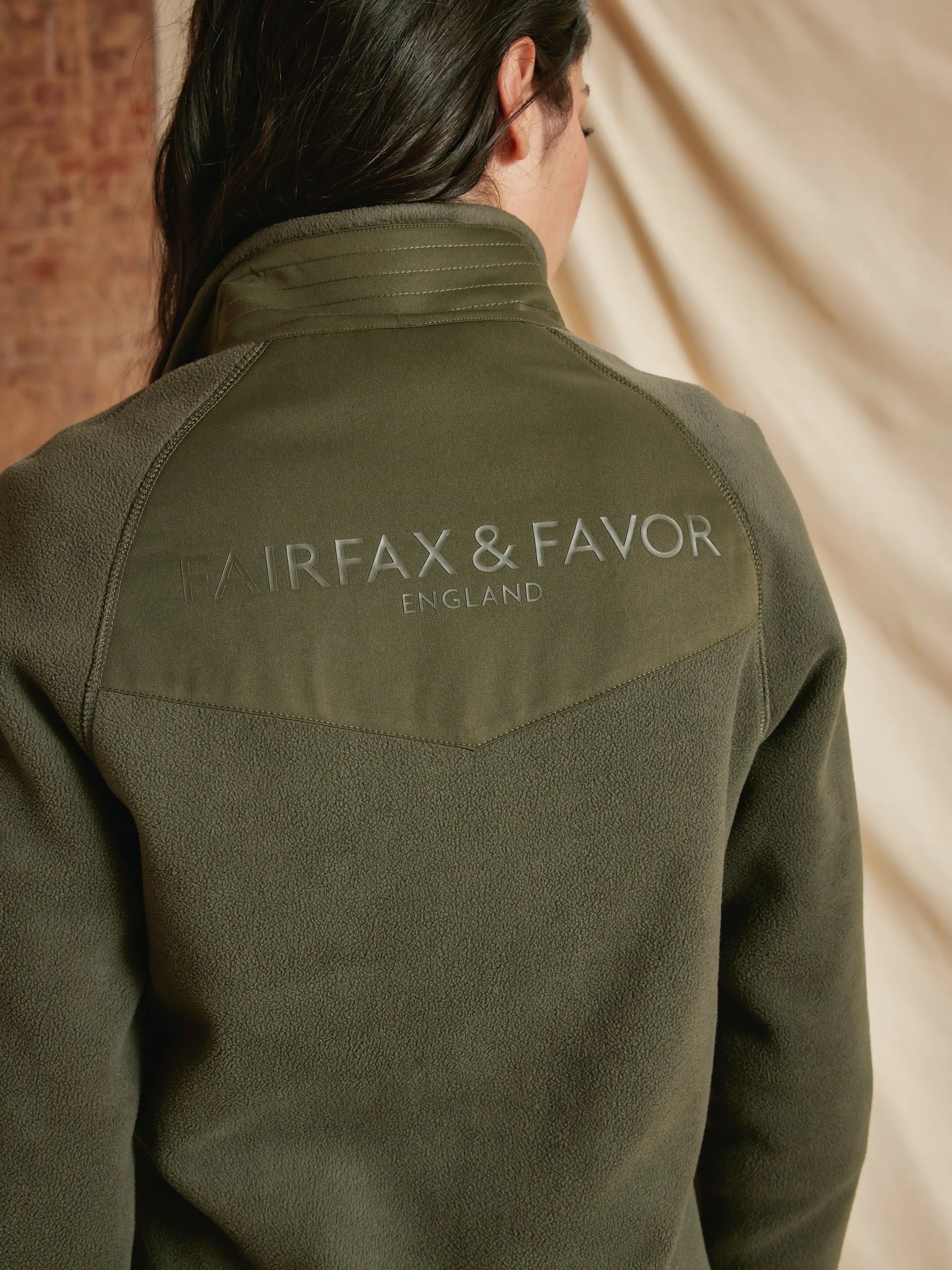 Aria 1 & 4 Zip Fleece - Khaki - Image 4