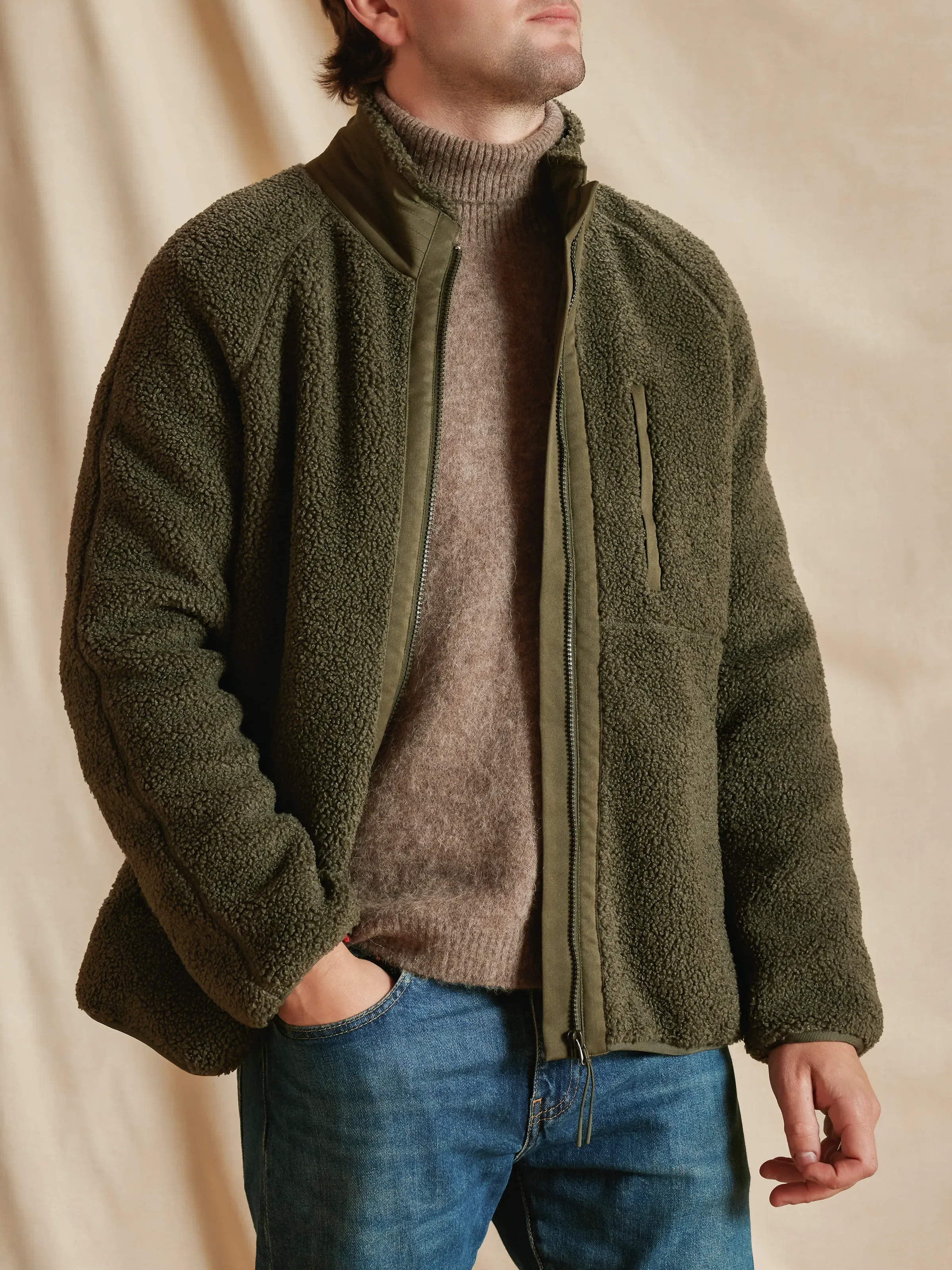 Arlo Fleece Jacket - Khaki - Image 5
