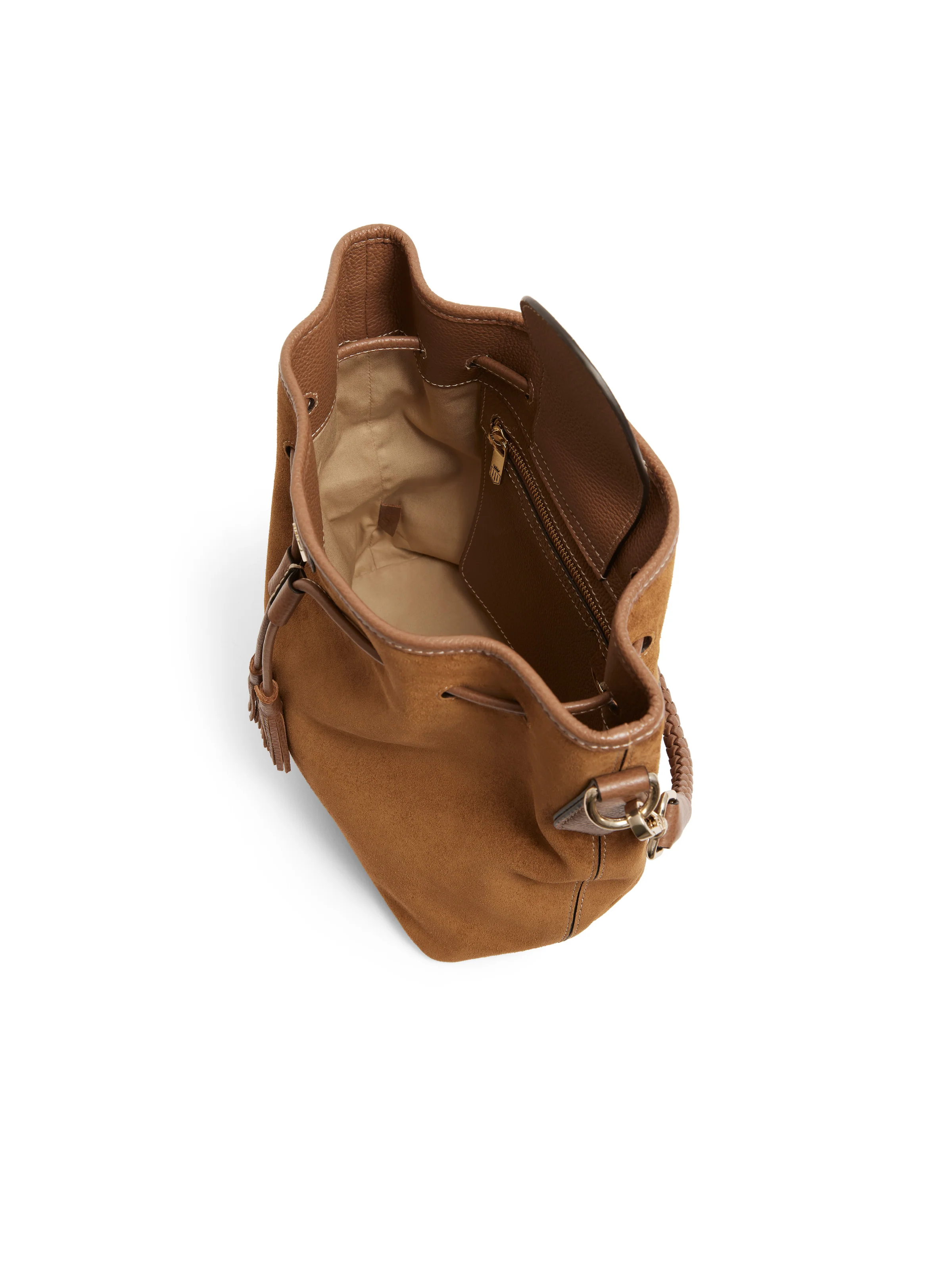 Bibury Bucket Bag - Tan Suede - Image 3