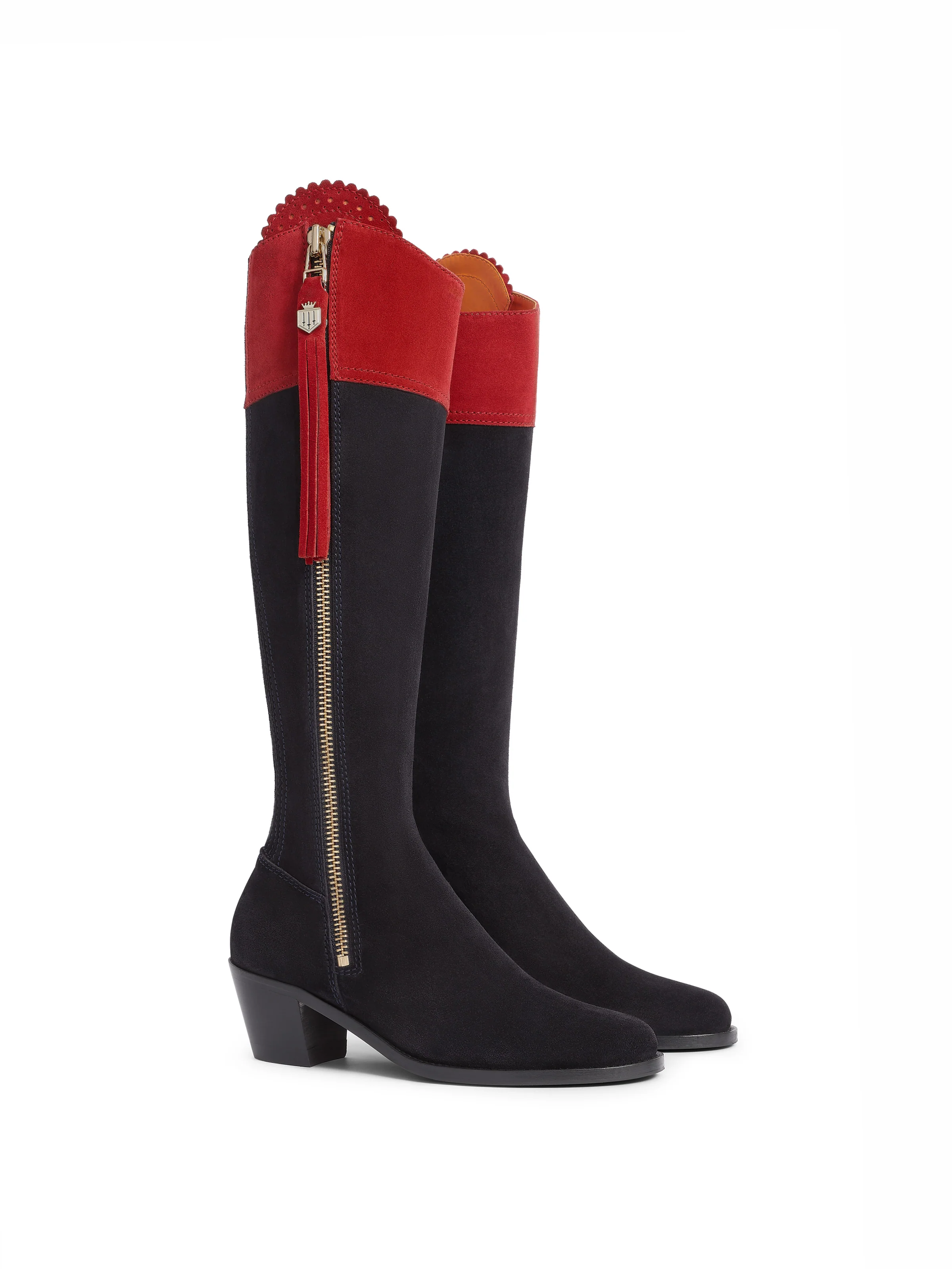 Heeled Regina (Narrow Fit) - British Equestrian Red & Navy - Image 2