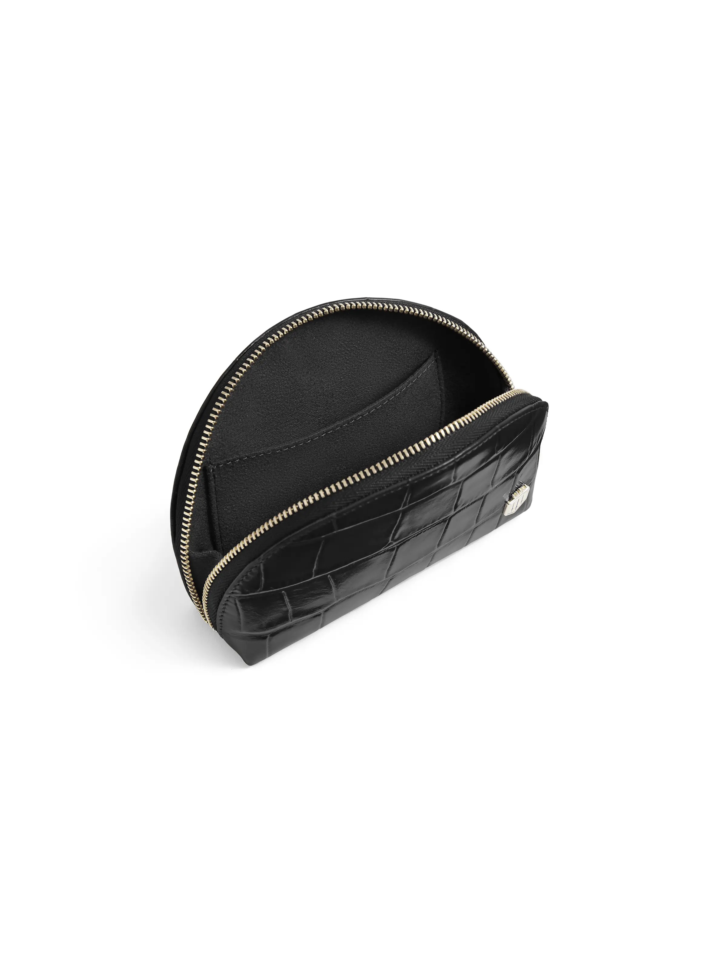 Chiltern Coin Purse - Black Croc Print Leather - Image 3