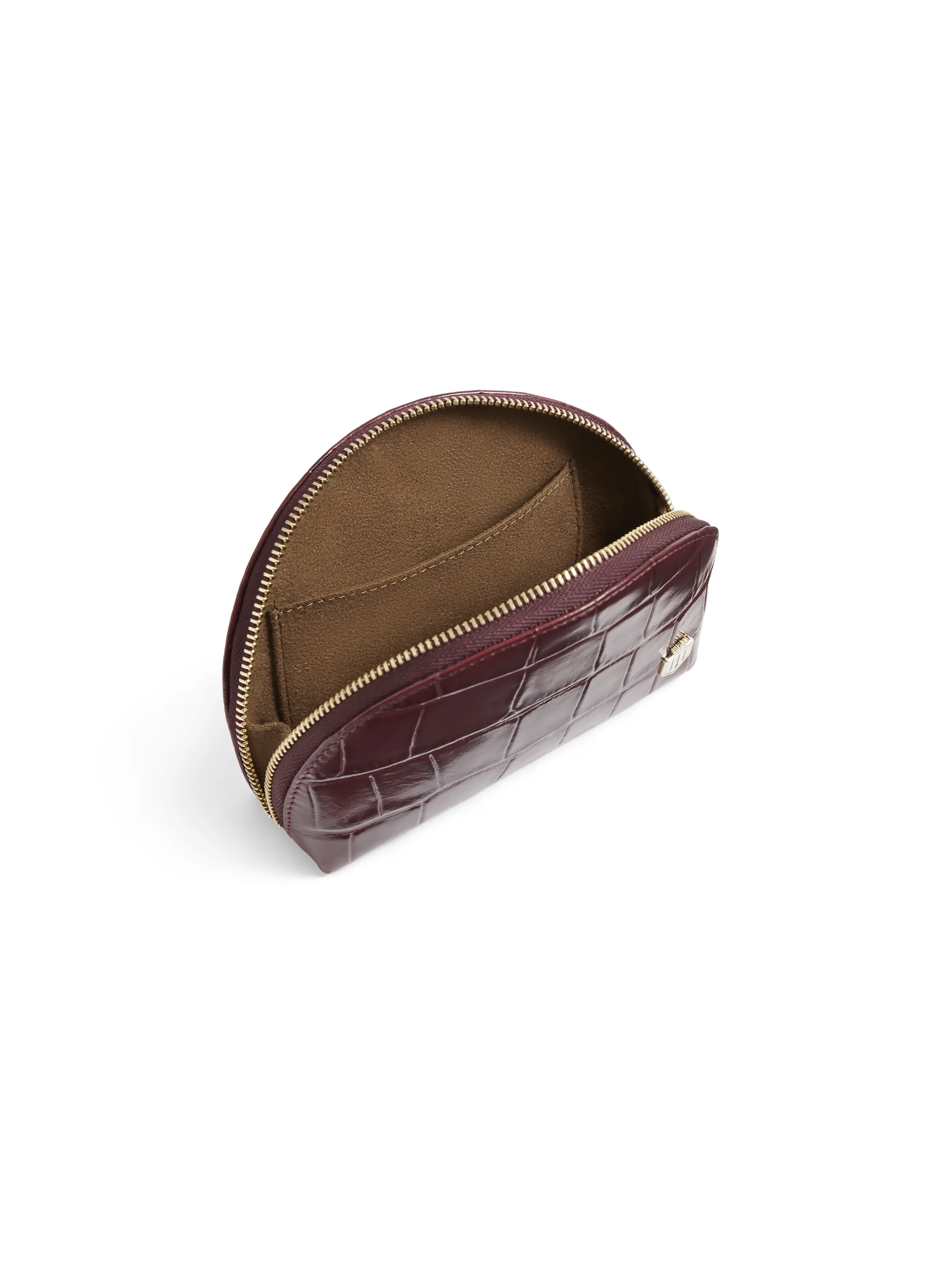 Chiltern Coin Purse - Ruby Croc Print Leather - Image 3