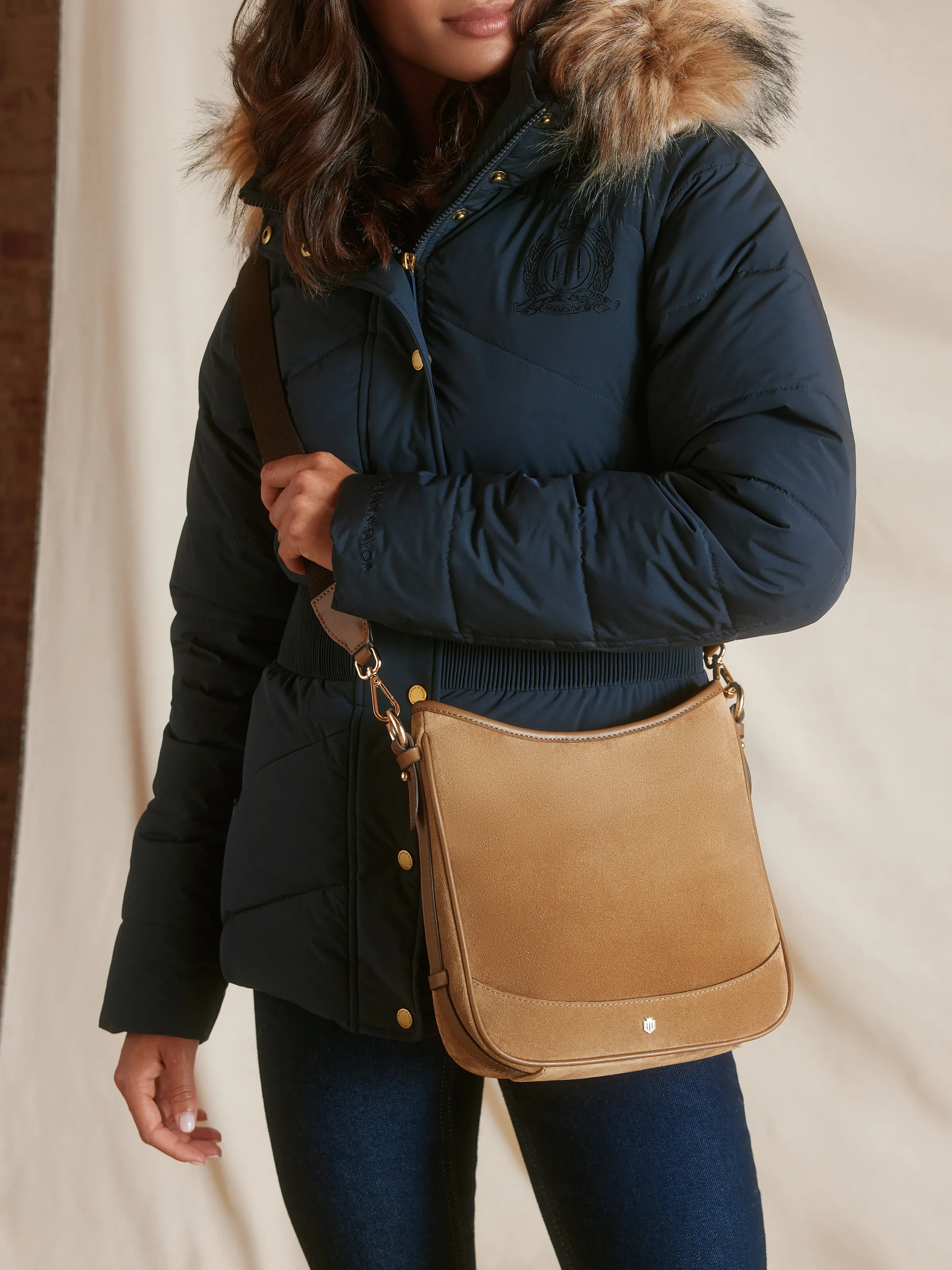 Dartmoor Messenger Bag - Tan Suede - Image 2