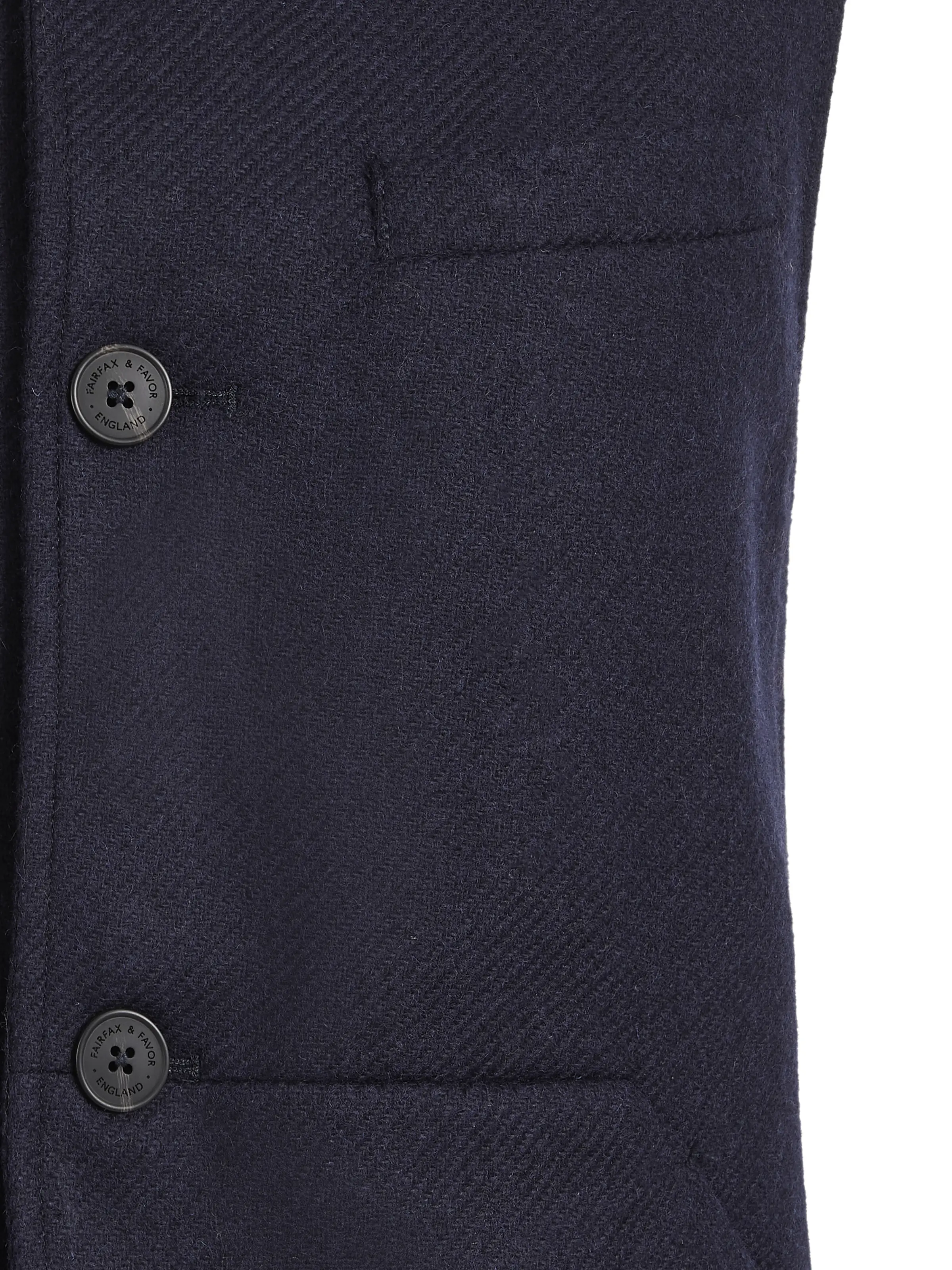 Edward Gilet - Navy Wool & Tan - Image 4