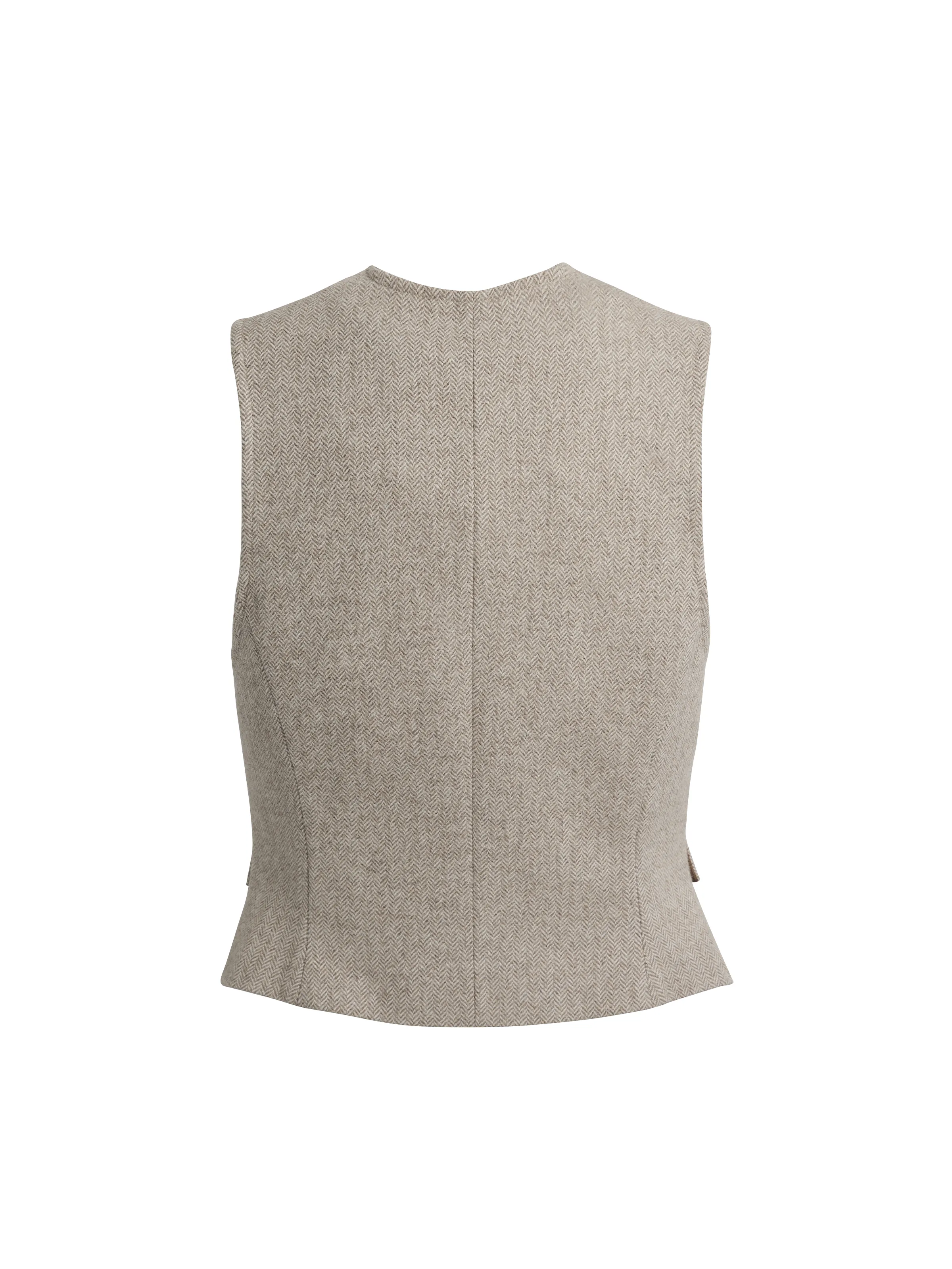 Eleanor Waistcoat Gilet - Almond Herringbone - Image 3