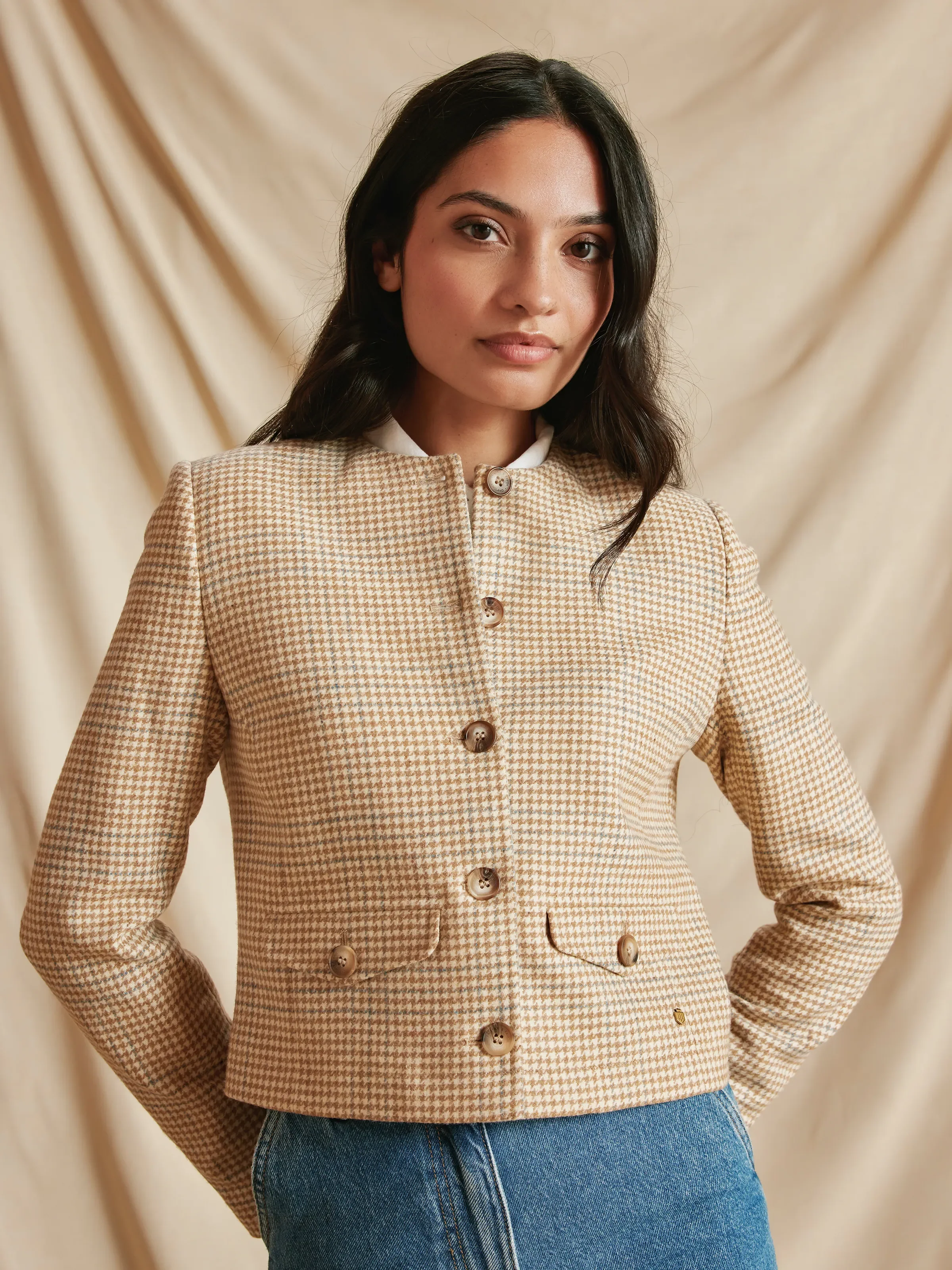 Felicity - Ecru Honey Check