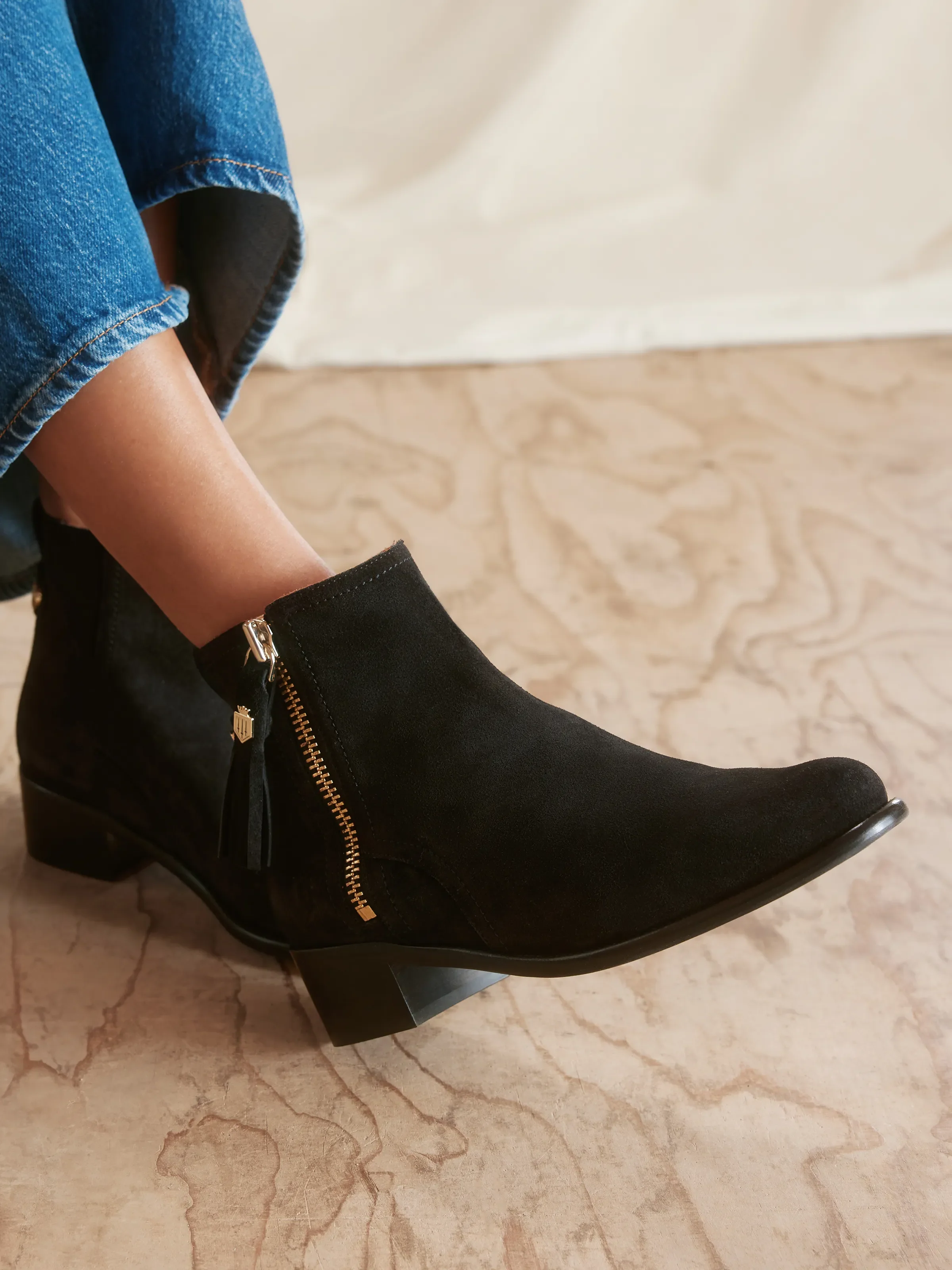 Oakham Flat - Black Suede - Image 2