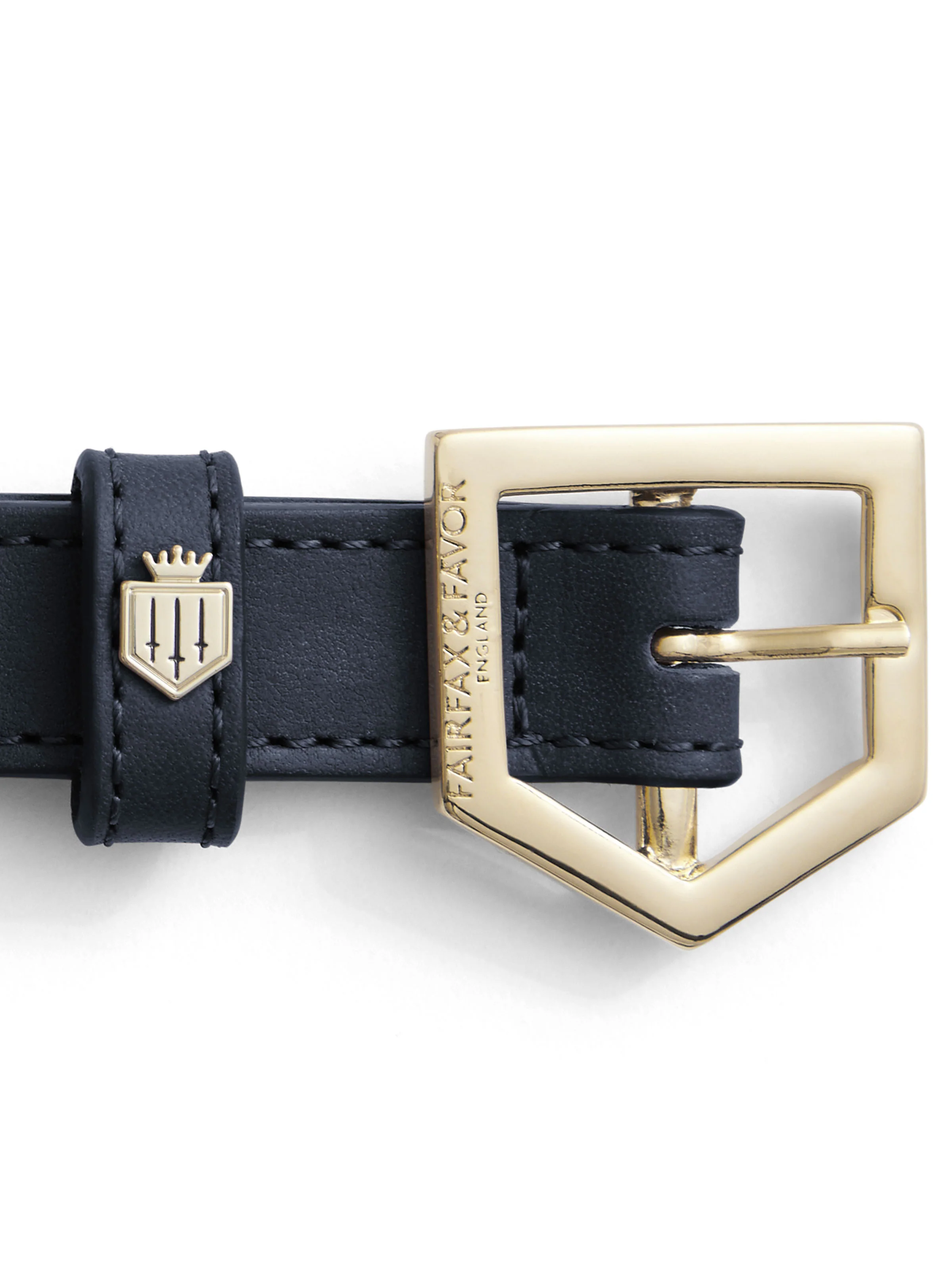 Hampton Dog Collar - Navy Leather & Porto Blue Suede - Image 3