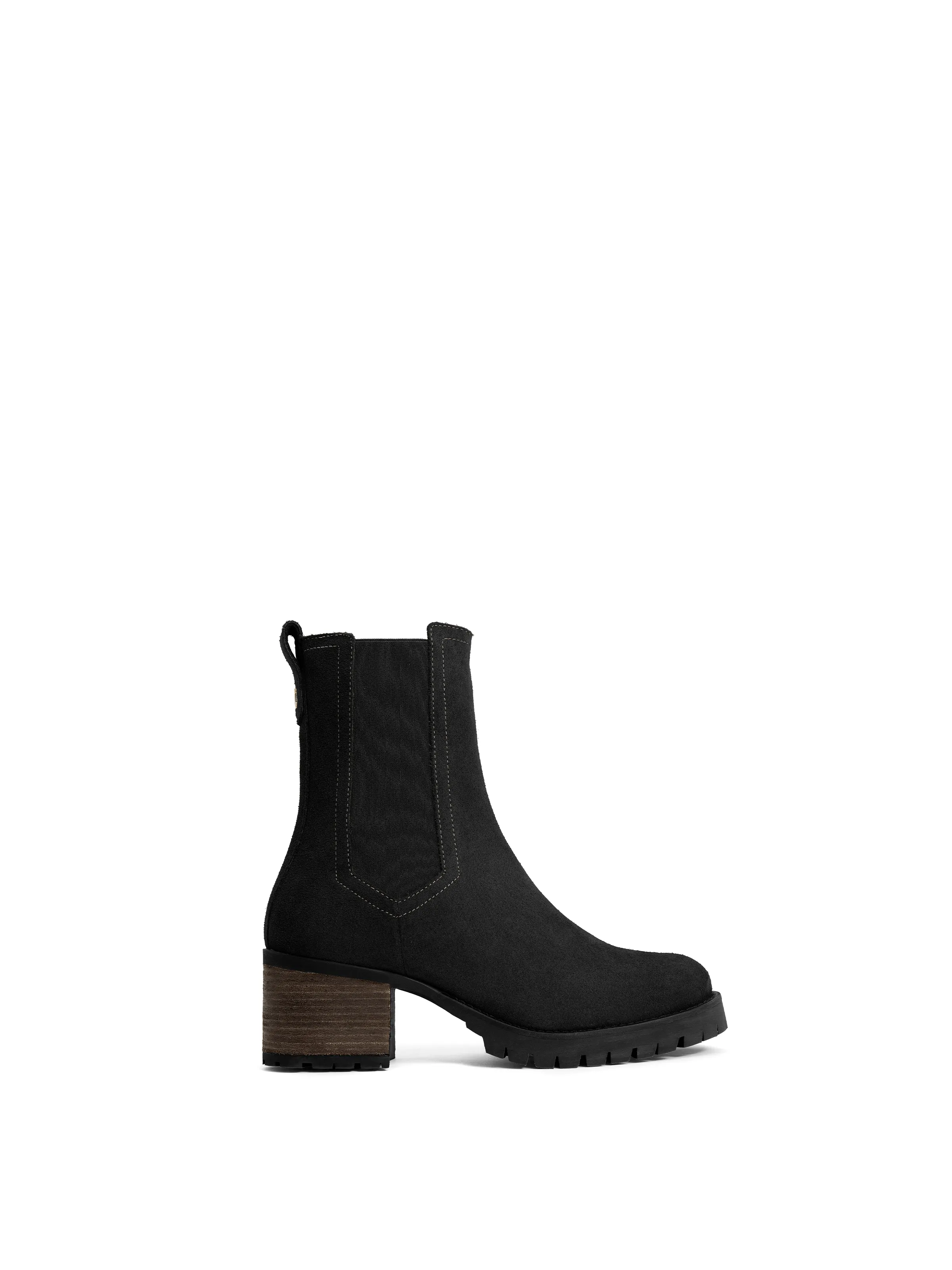 Heeled Boudica - Black Suede