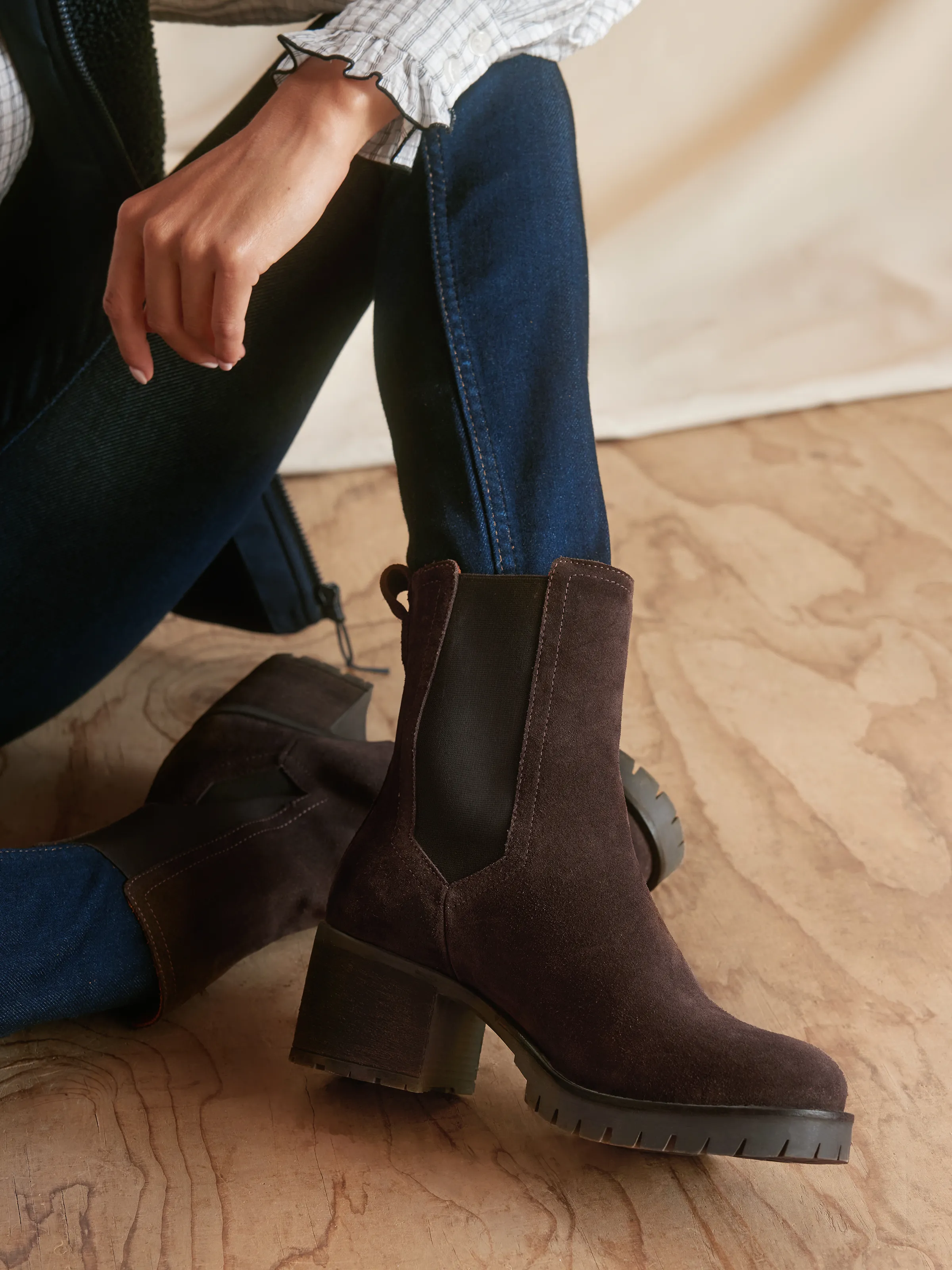 Heeled Boudica - Chocolate Suede - Image 2