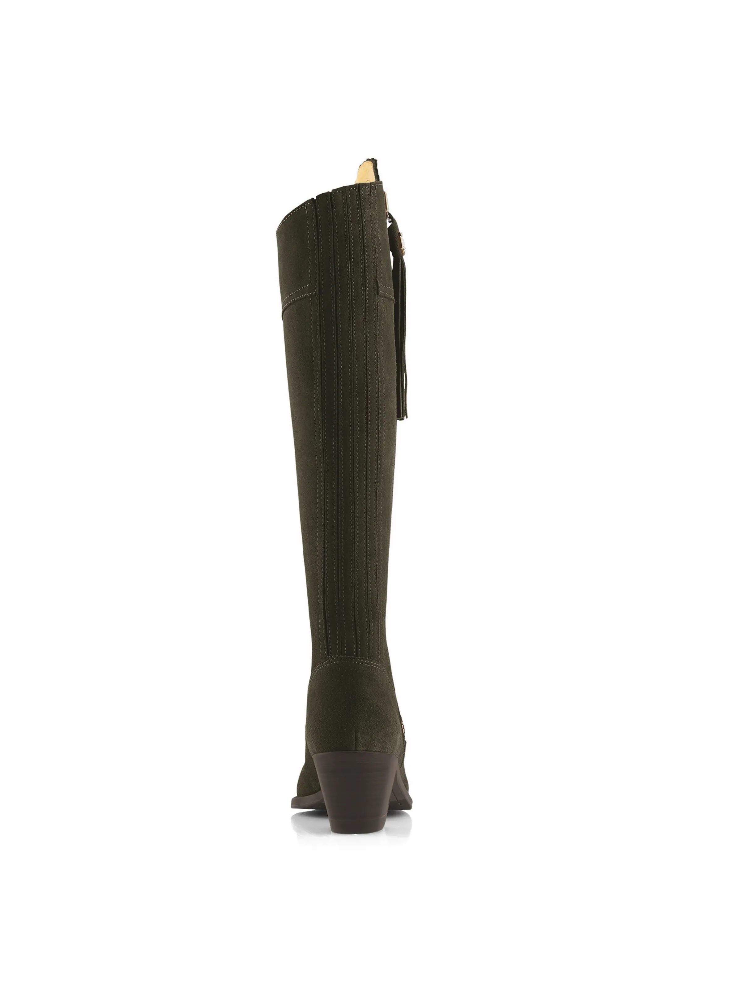 Heeled Regina (Narrow Fit) - Moss Green Suede - Image 4