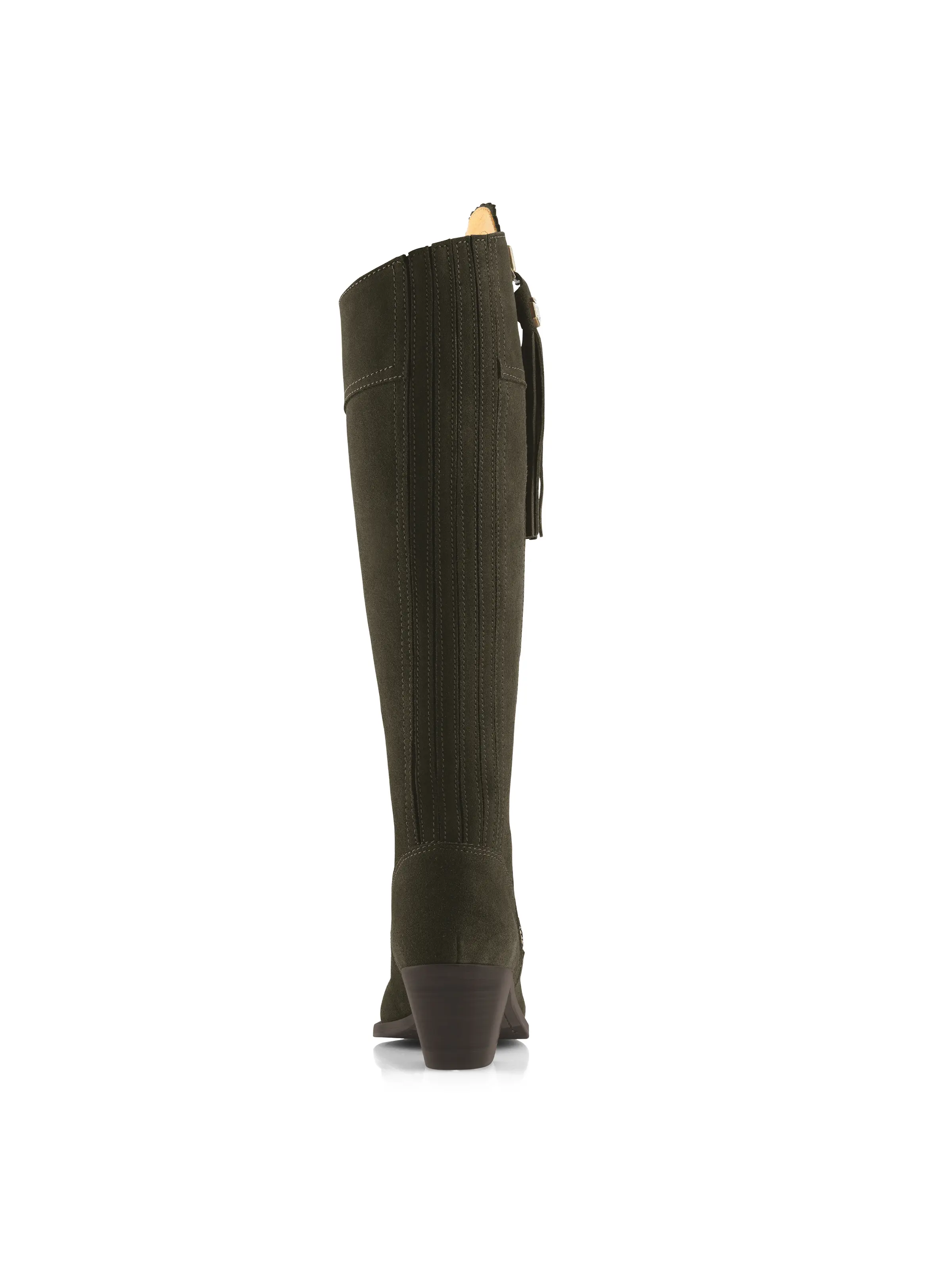 Heeled Regina (Sporting Fit) - Moss Green Suede - Image 4