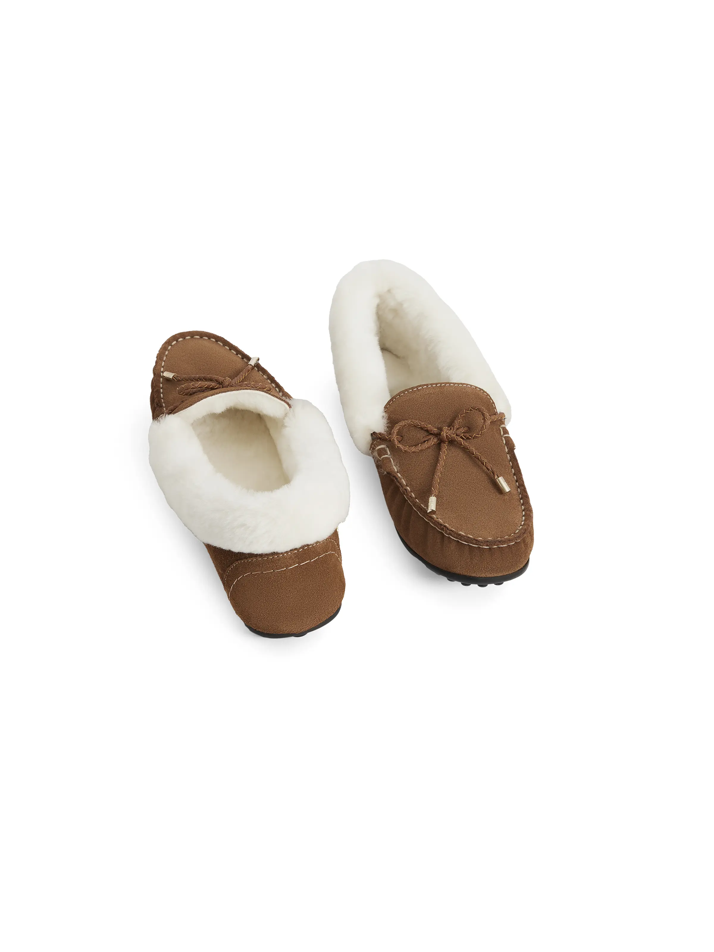 Henley Slipper - Shearling Lined Tan Suede - Image 5