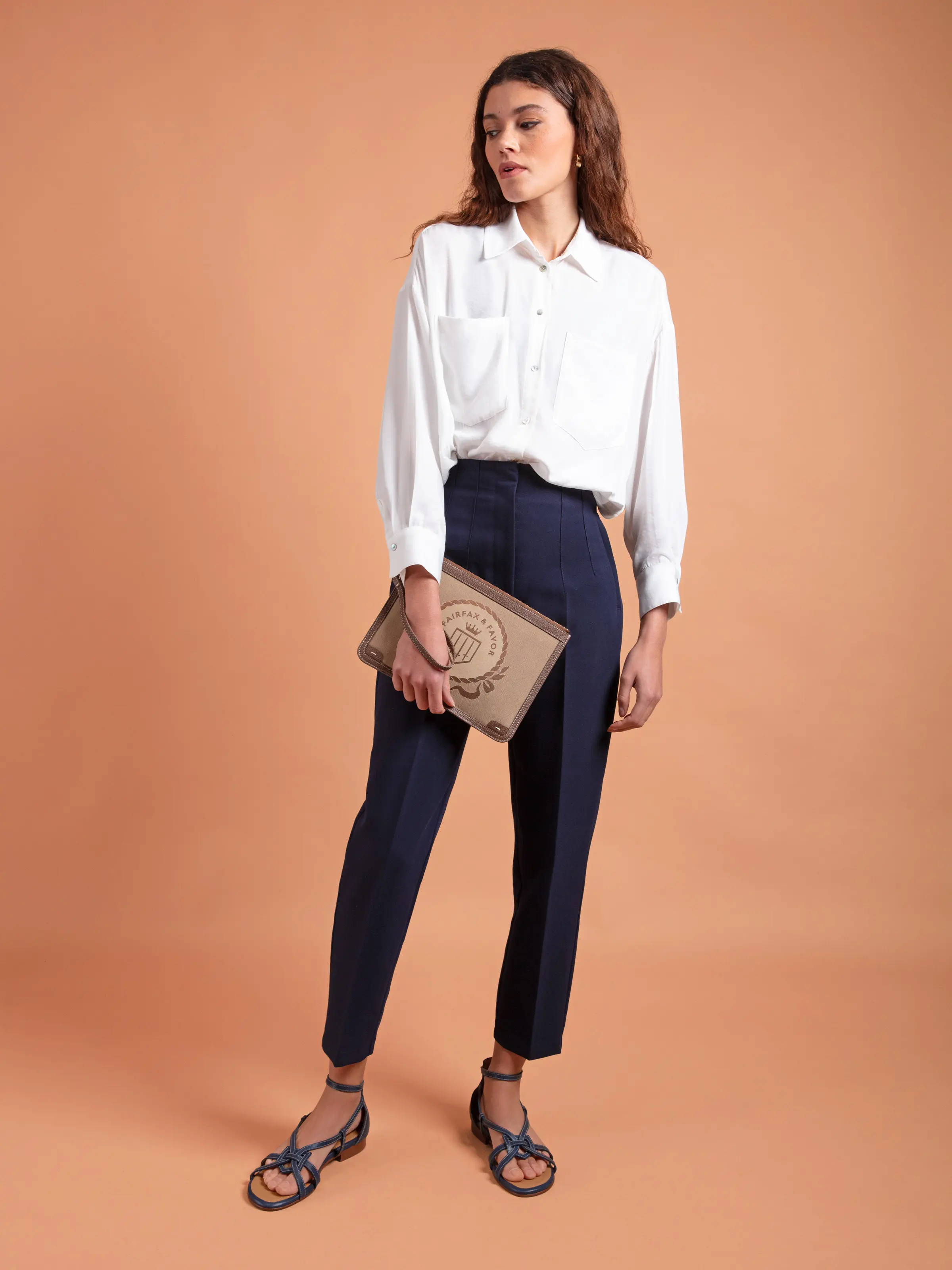 Highbury Clutch - Jacquard Taupe - Image 5