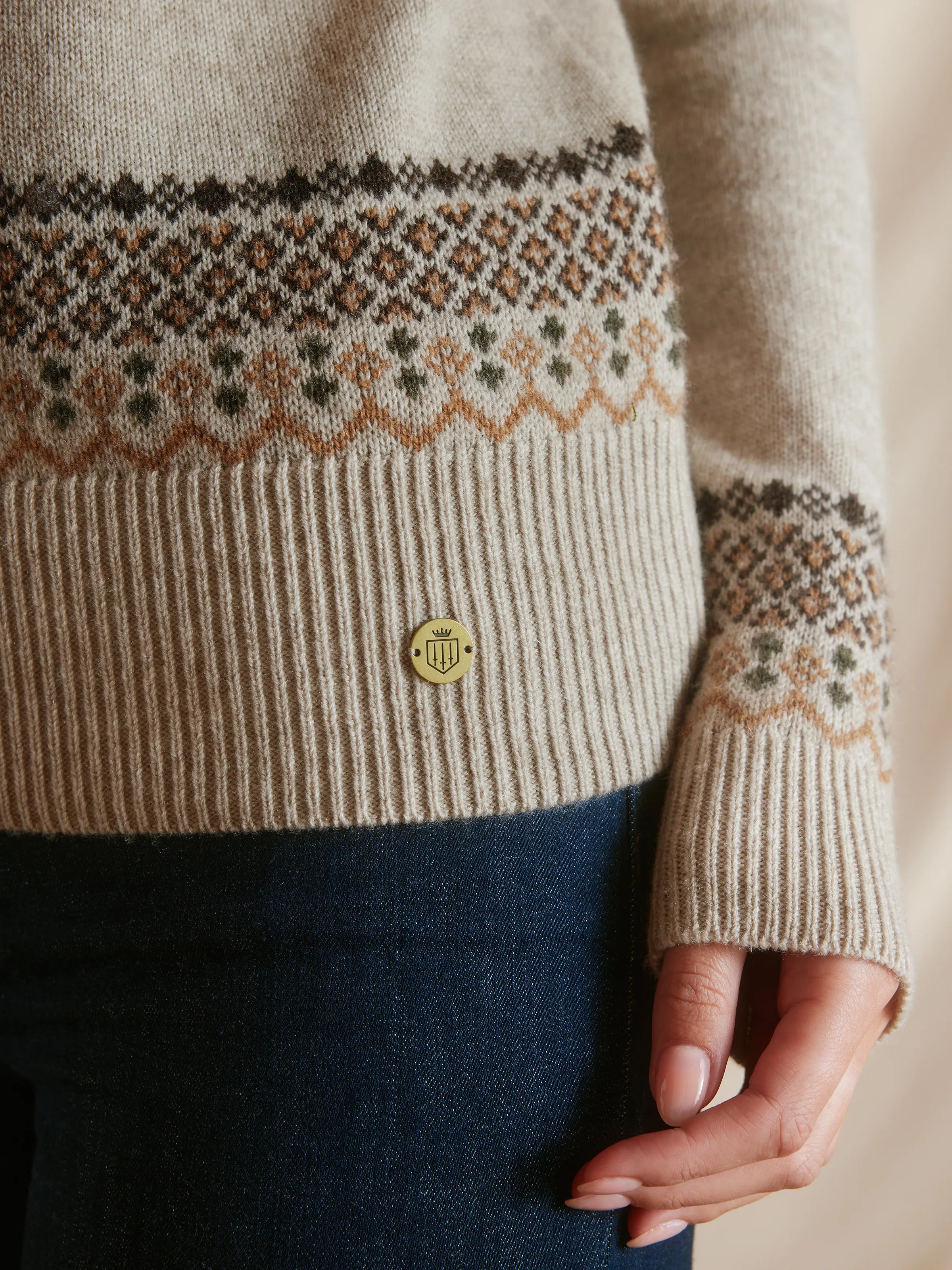 Holly Fairisle Jumper - Oatmeal - Image 4