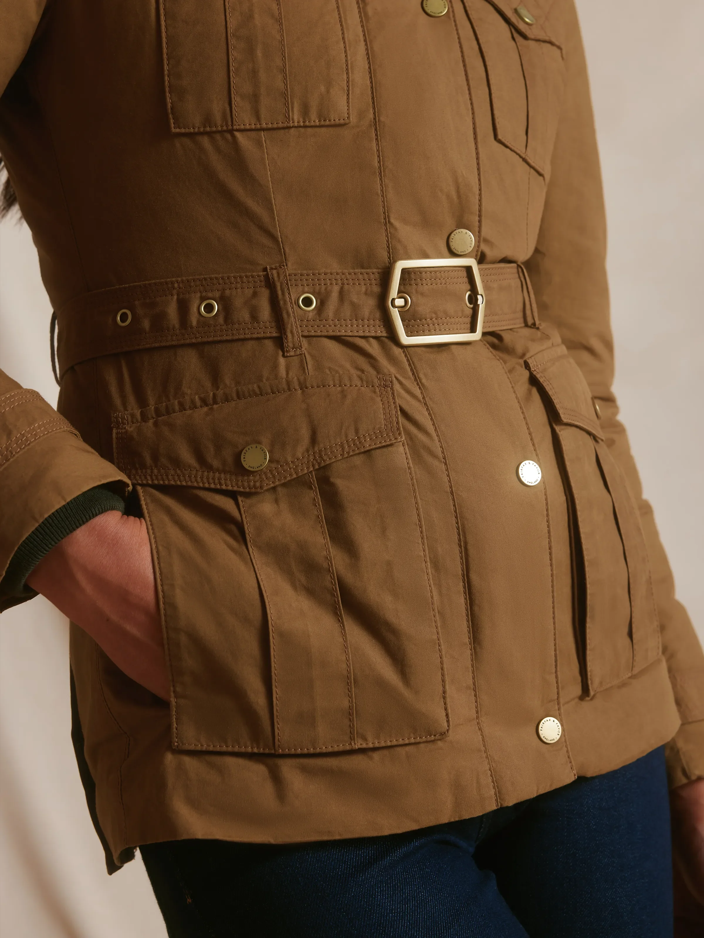 Ivy Quilted Wax Jacket - Breen - Image 4