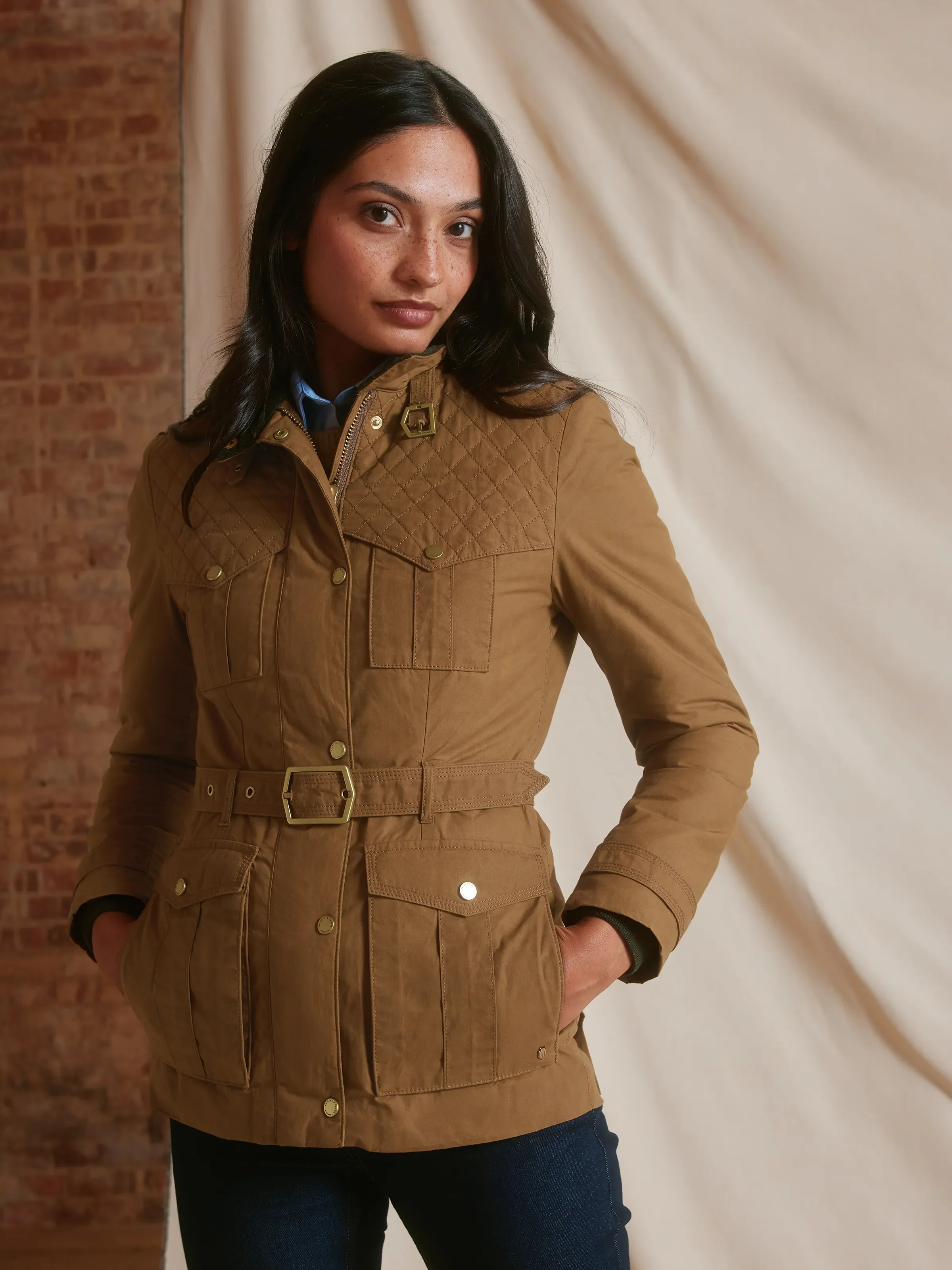 Ivy Quilted Wax Jacket - Breen - Image 5