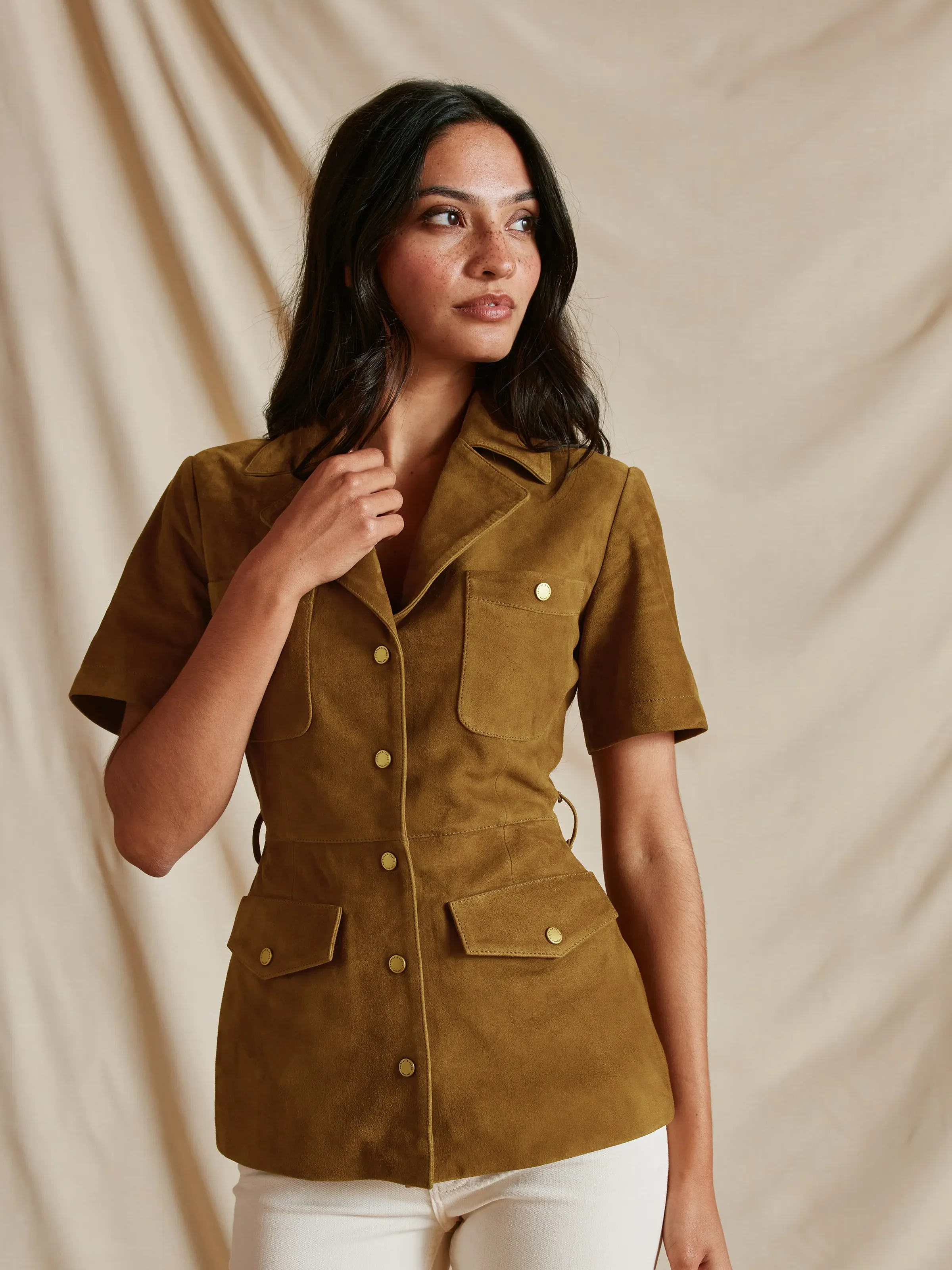Jessie Top - Dark Tan Suede - Image 6