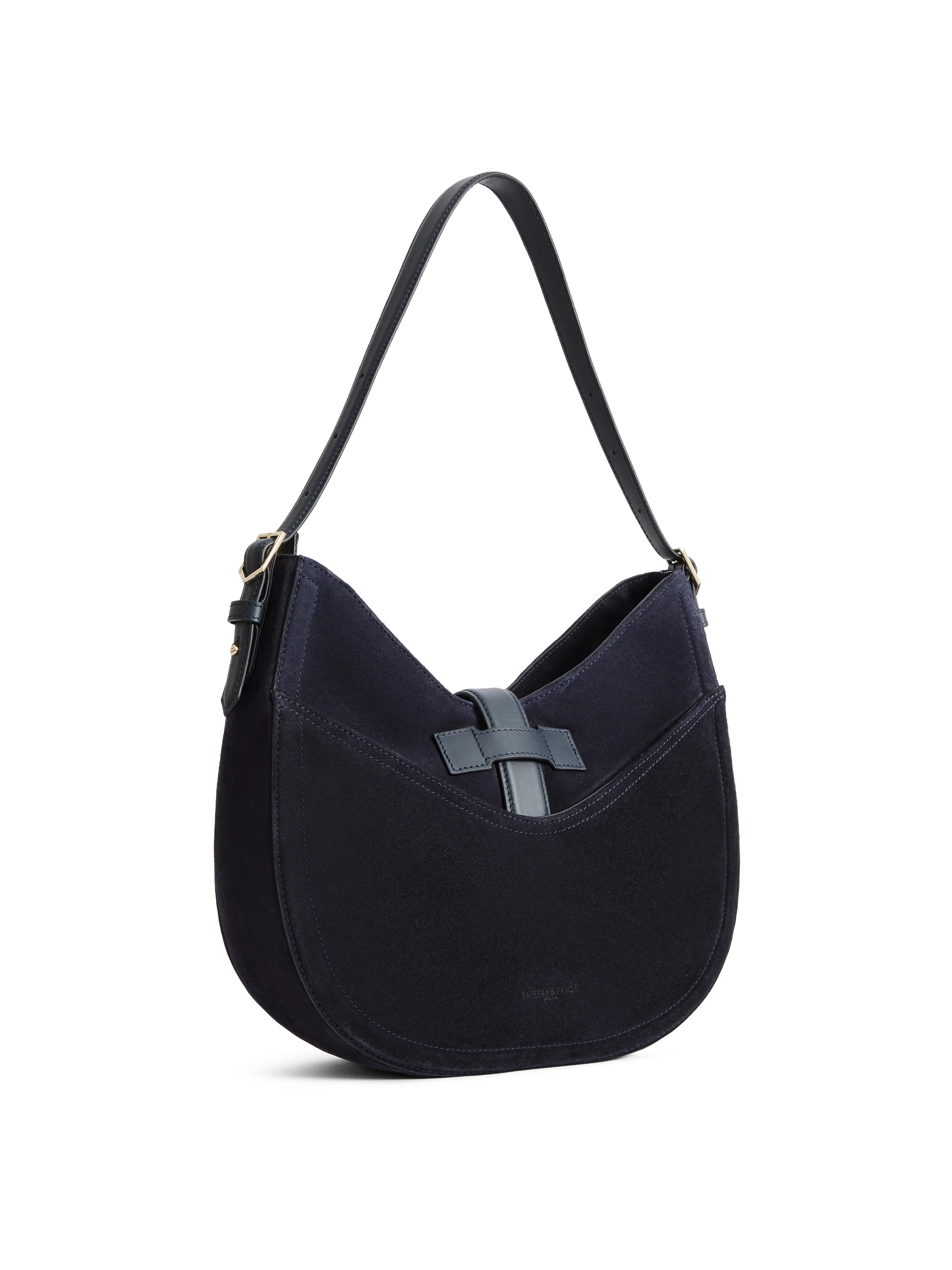 Langham Hobo Bag - Navy Suede - Image 3
