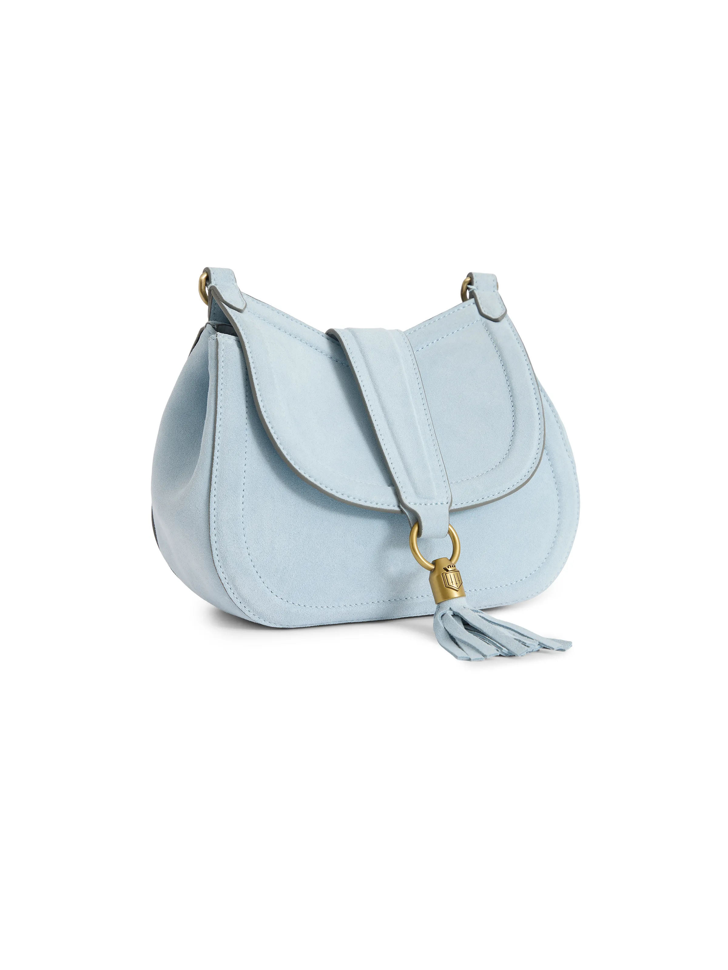 Langham Messenger Bag - Sky Blue Suede - Image 3