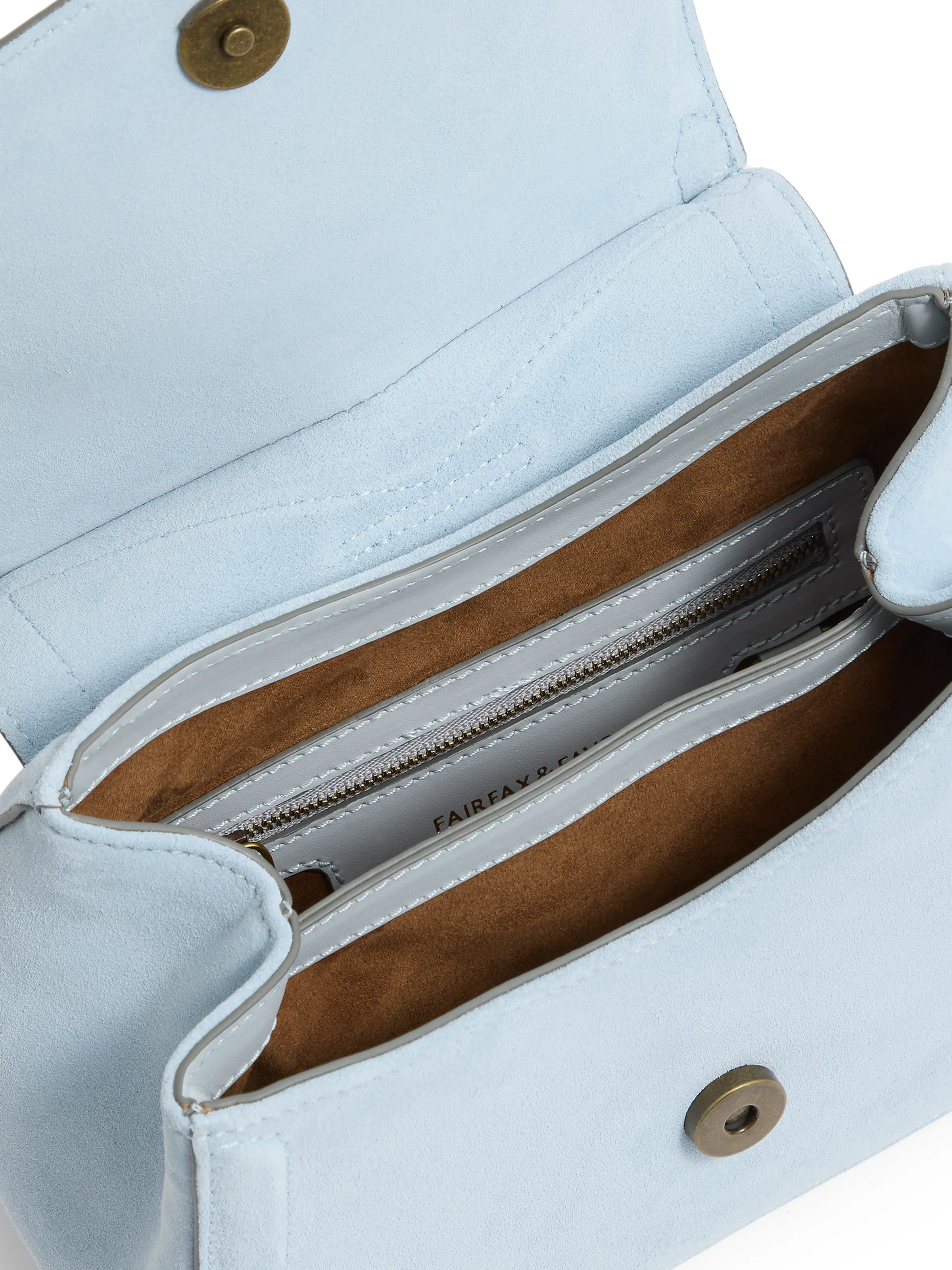 Langham Messenger Bag - Sky Blue Suede - Image 5