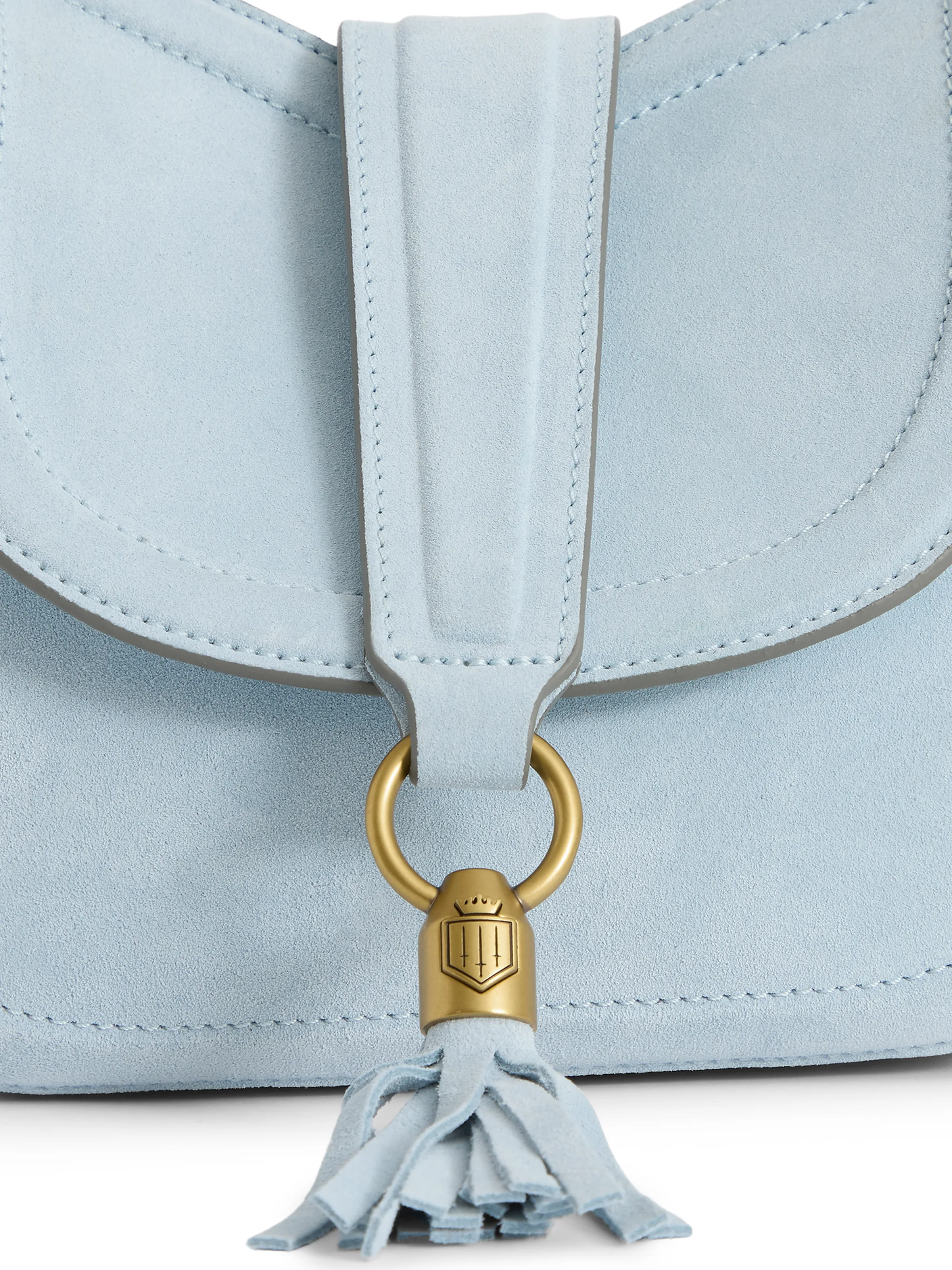Langham Messenger Bag - Sky Blue Suede - Image 6