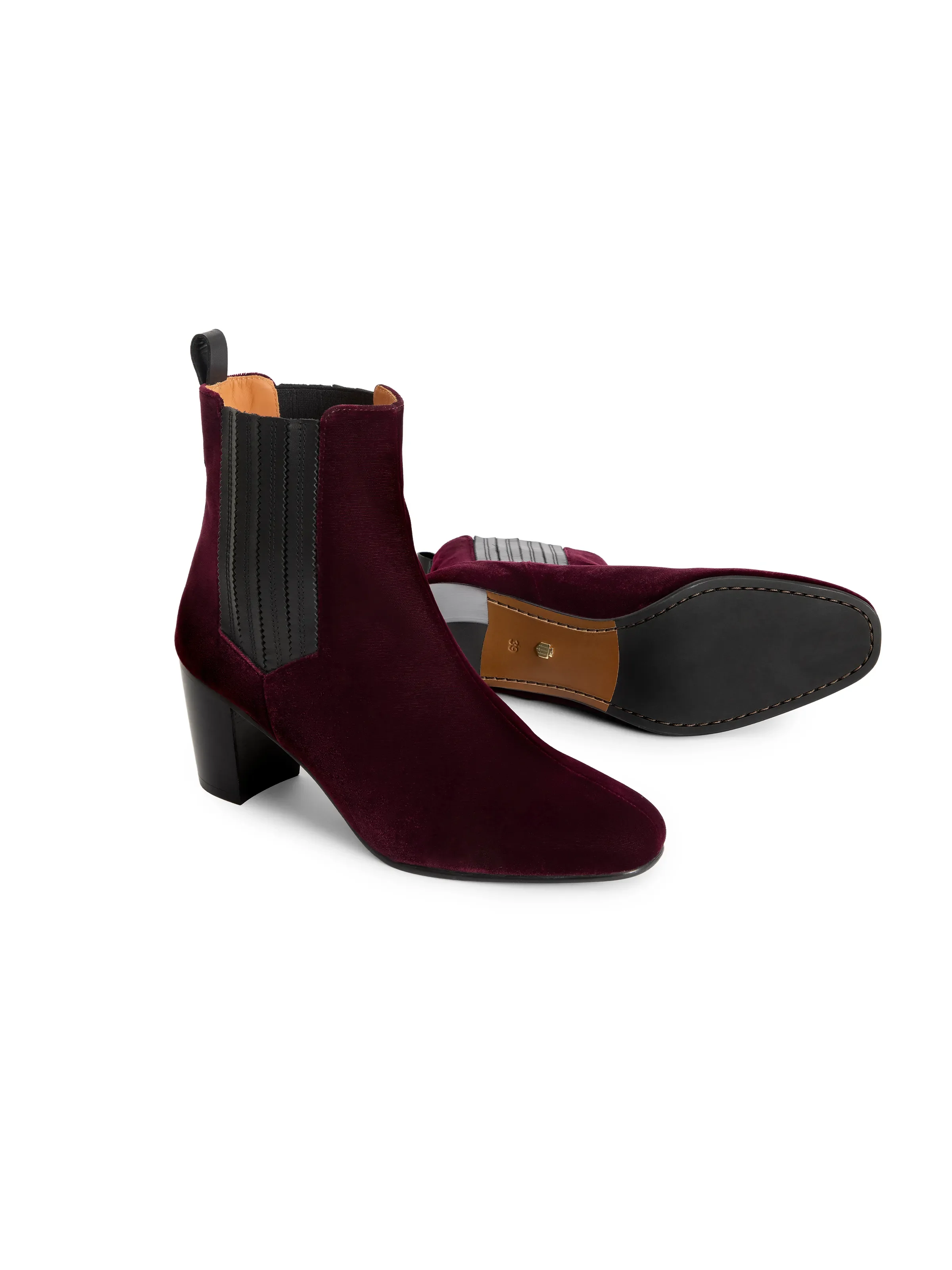 Limited Edition Heeled Electra Ankle Boot Elderberry Velvet - Image 7