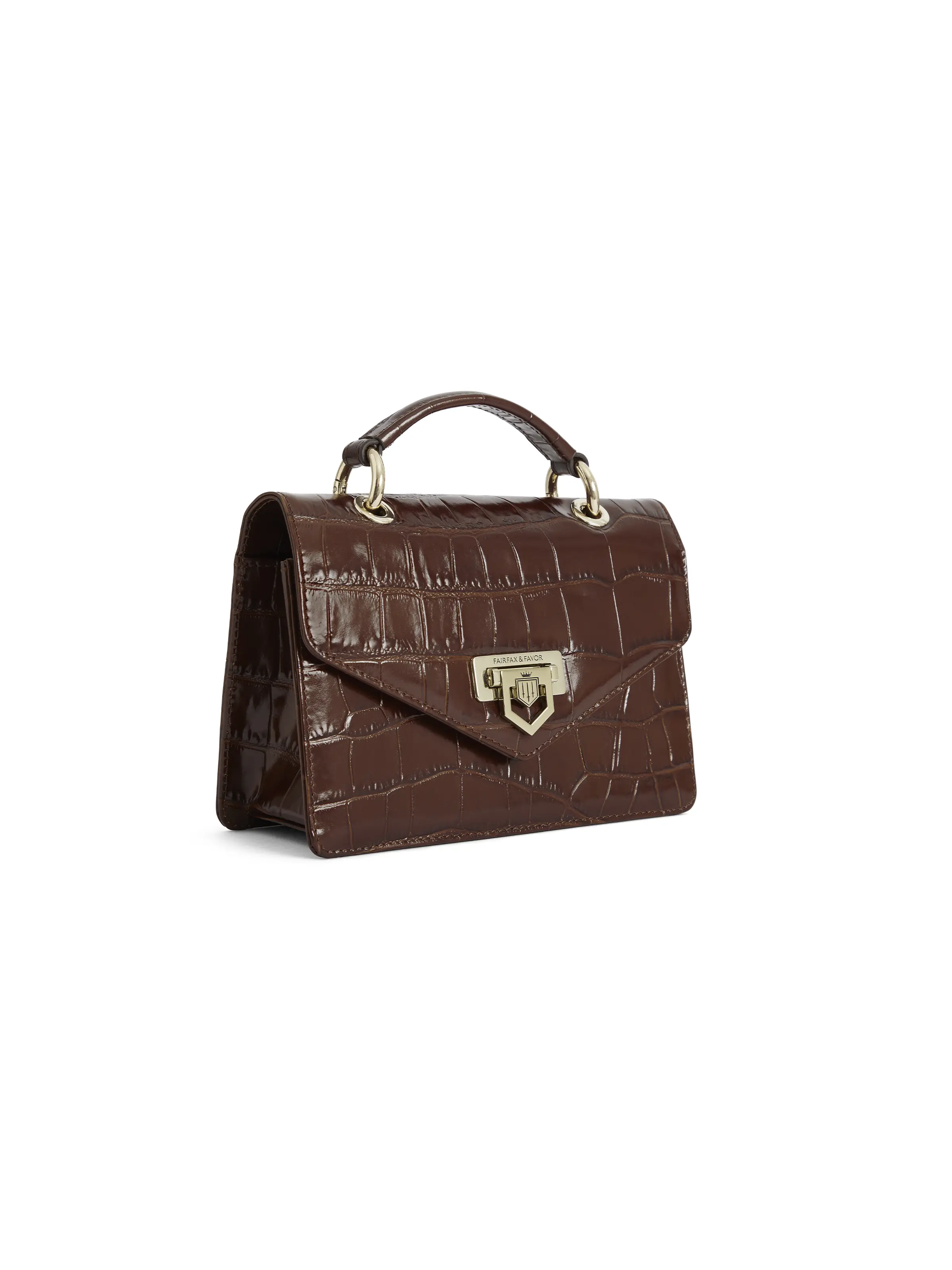Loxley Mini Cross Body Bag - Conker Croc Leather - Image 4