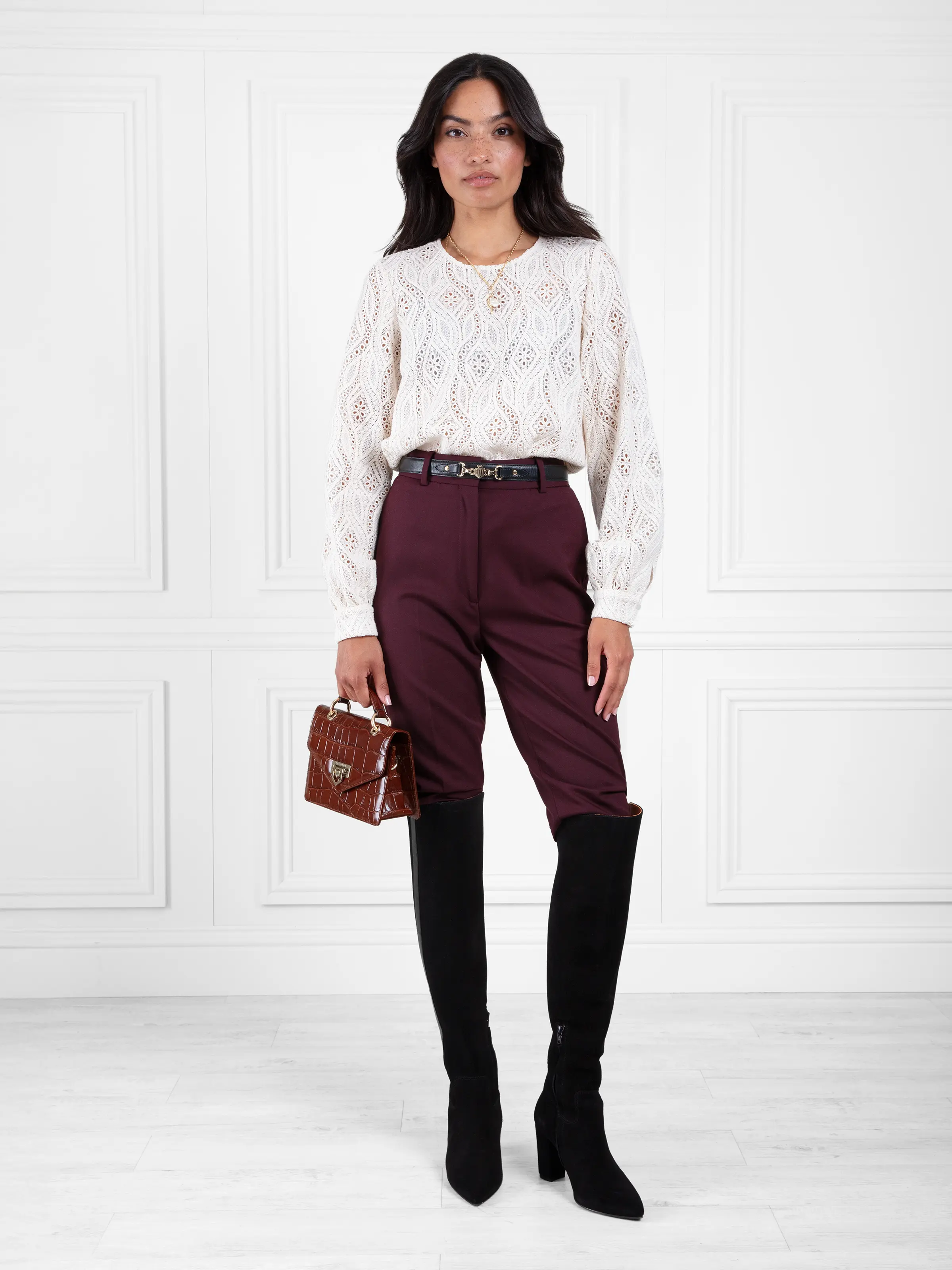 Loxley Mini Cross Body Bag - Conker Croc Leather - Image 6