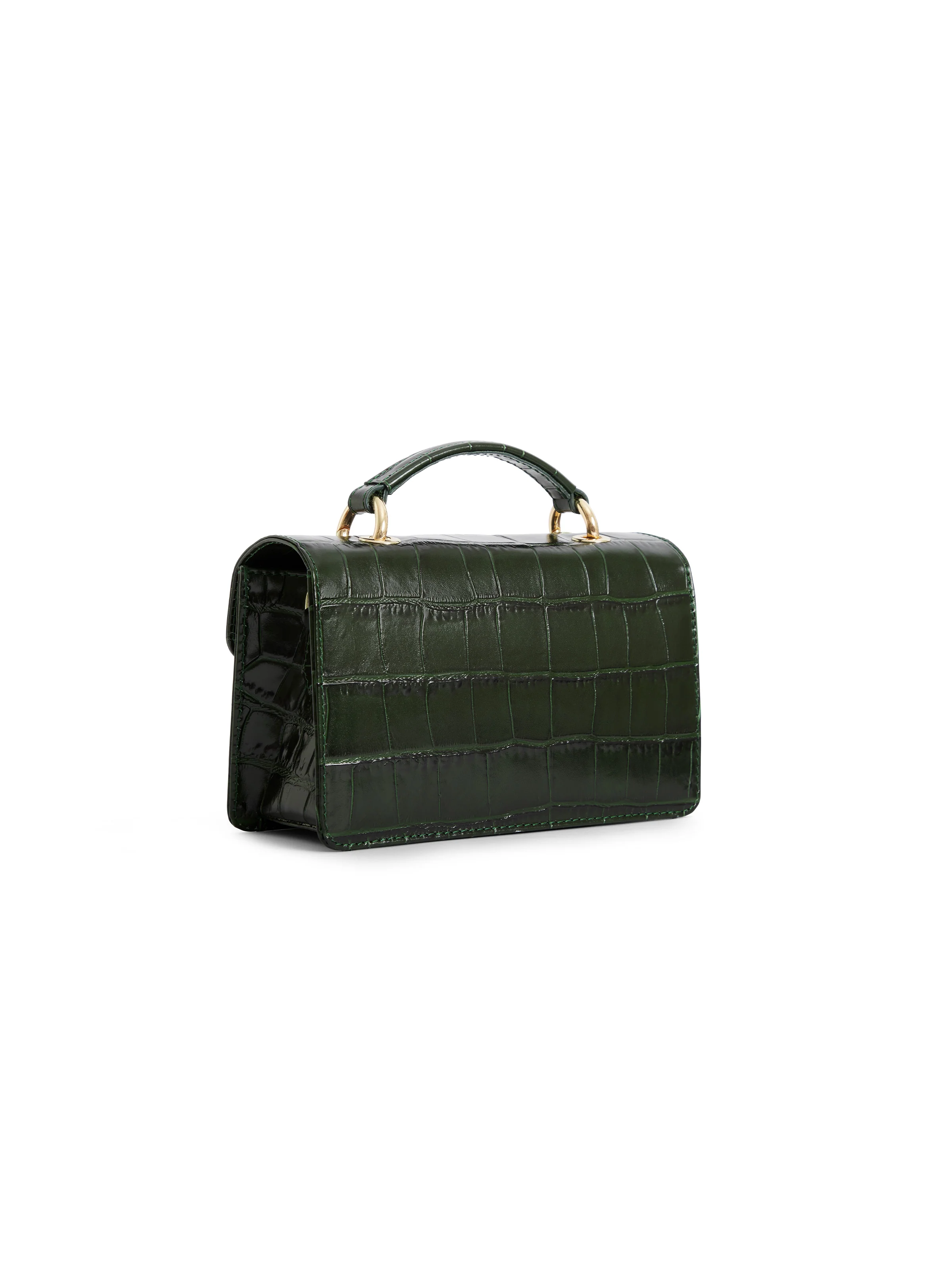 Loxley Mini Crossbody Bag - Emerald Green Croc Print (Limited Edition) - Image 3