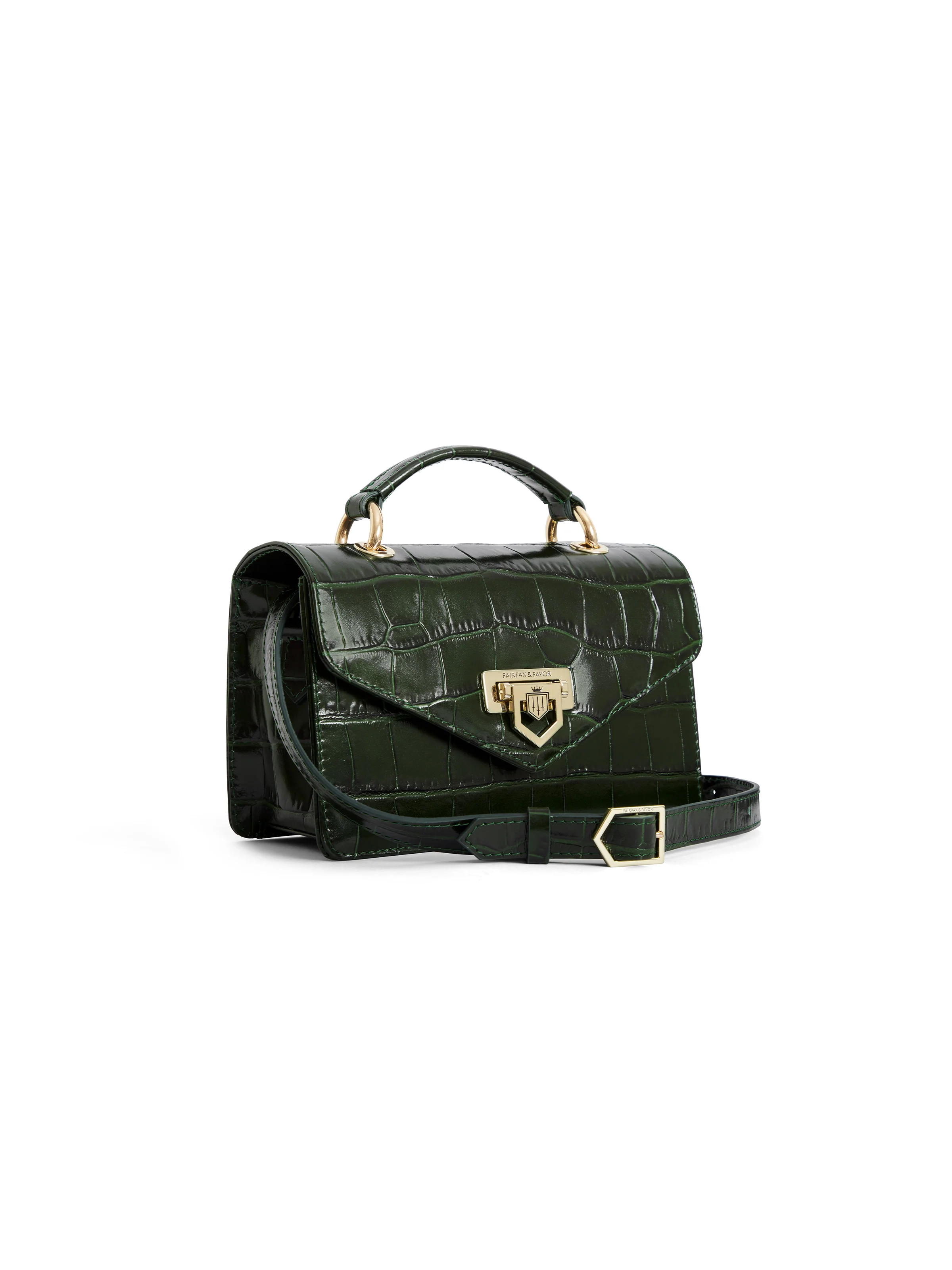 Loxley Mini Crossbody Bag - Emerald Green Croc Print (Limited Edition) - Image 4