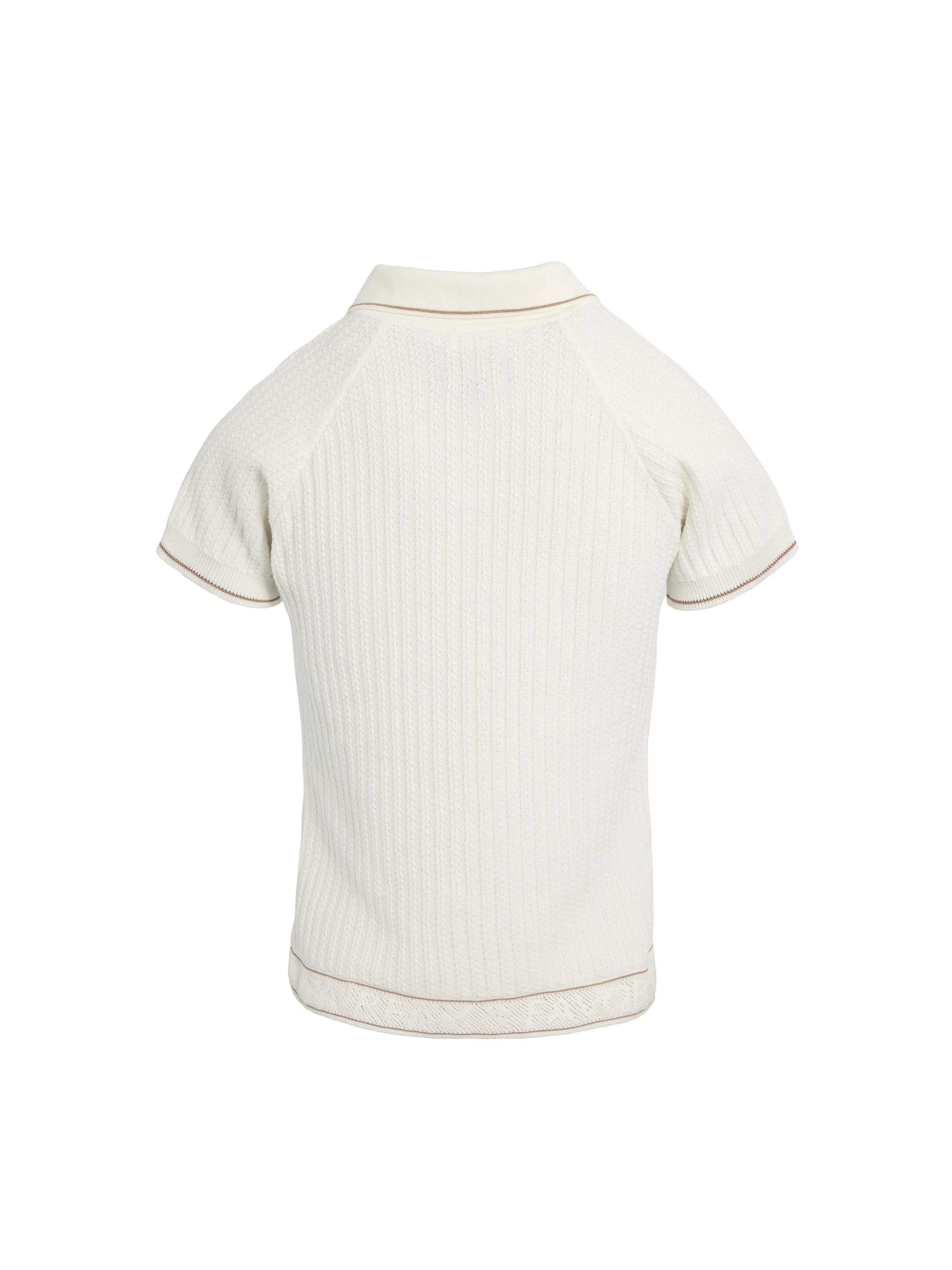 Mae Knitted Polo Shirt - Cream - Image 3