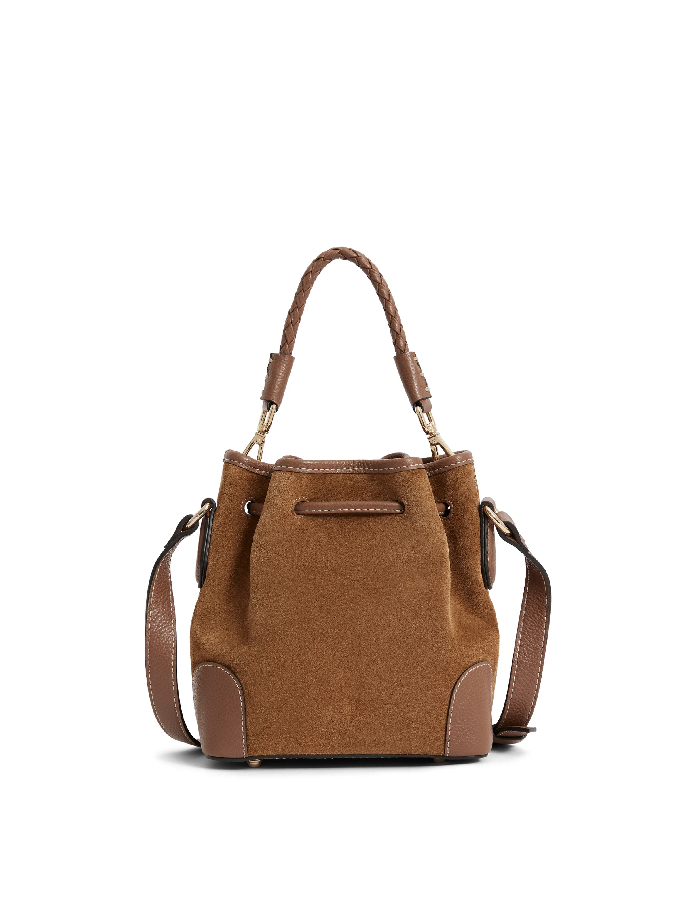 Mini Bibury Bucket Bag - Tan Suede - Image 2