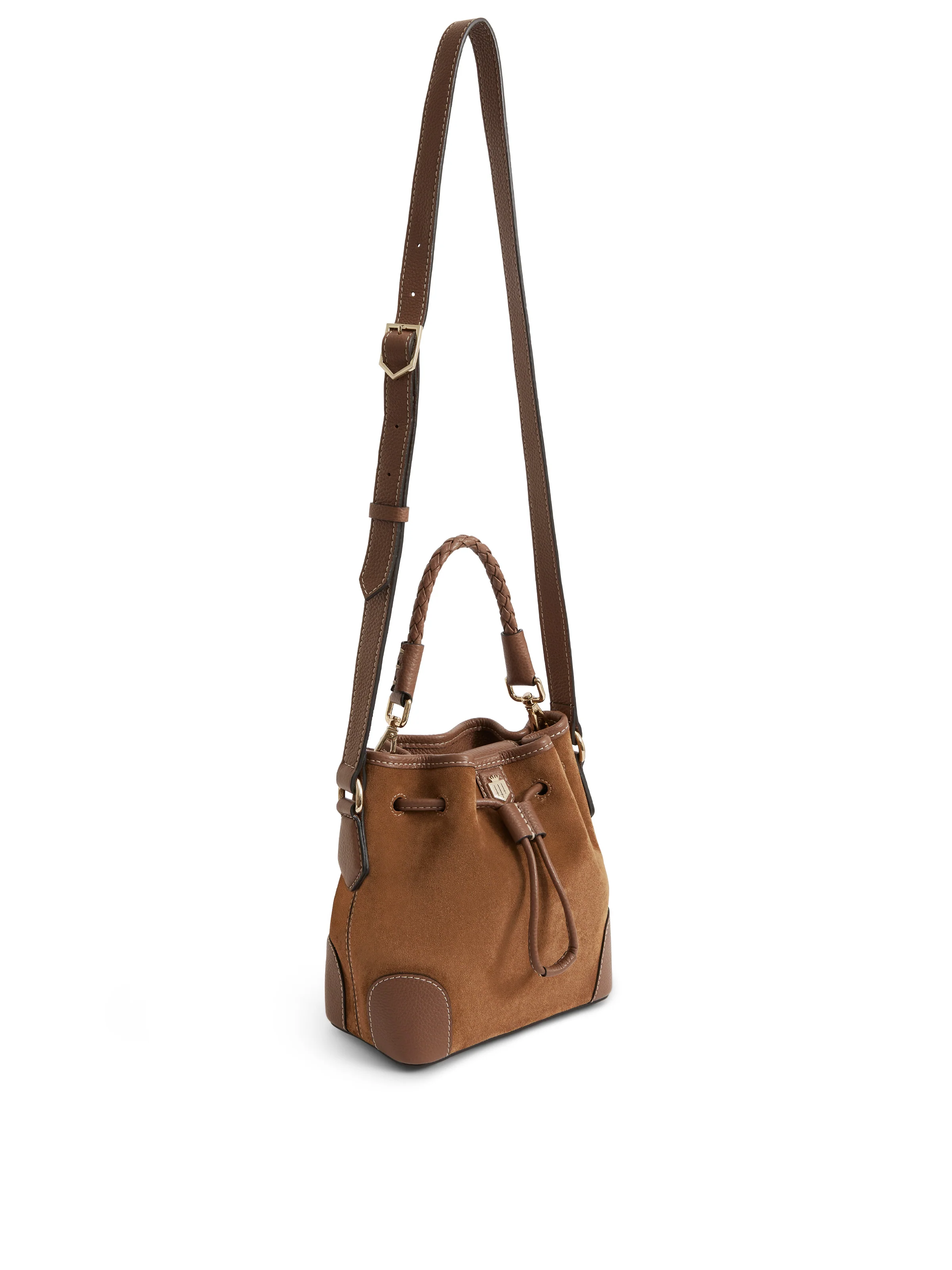 Mini Bibury Bucket Bag - Tan Suede - Image 4