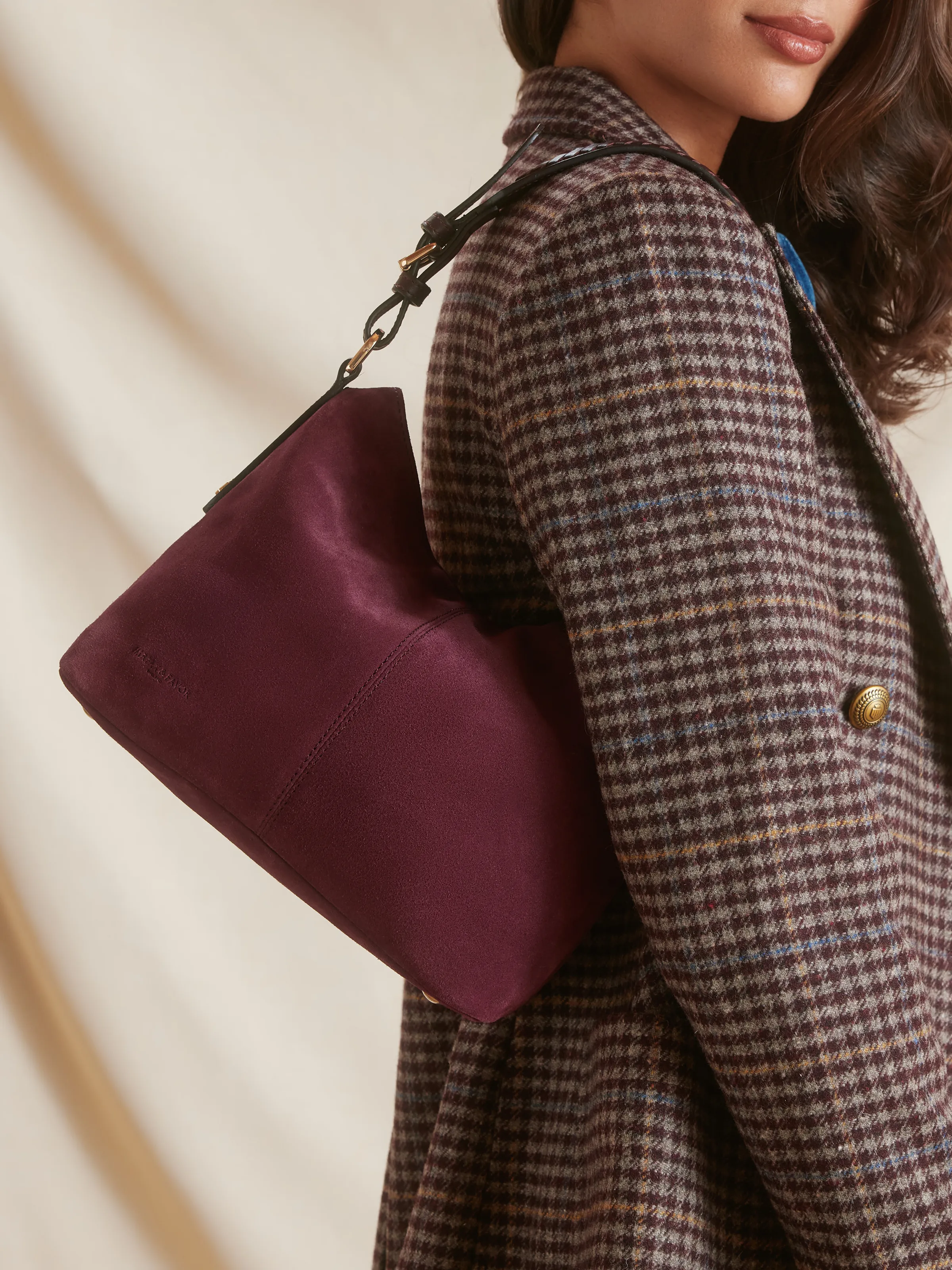 Mini Tetbury Handbag Elderberry Suede - Image 2