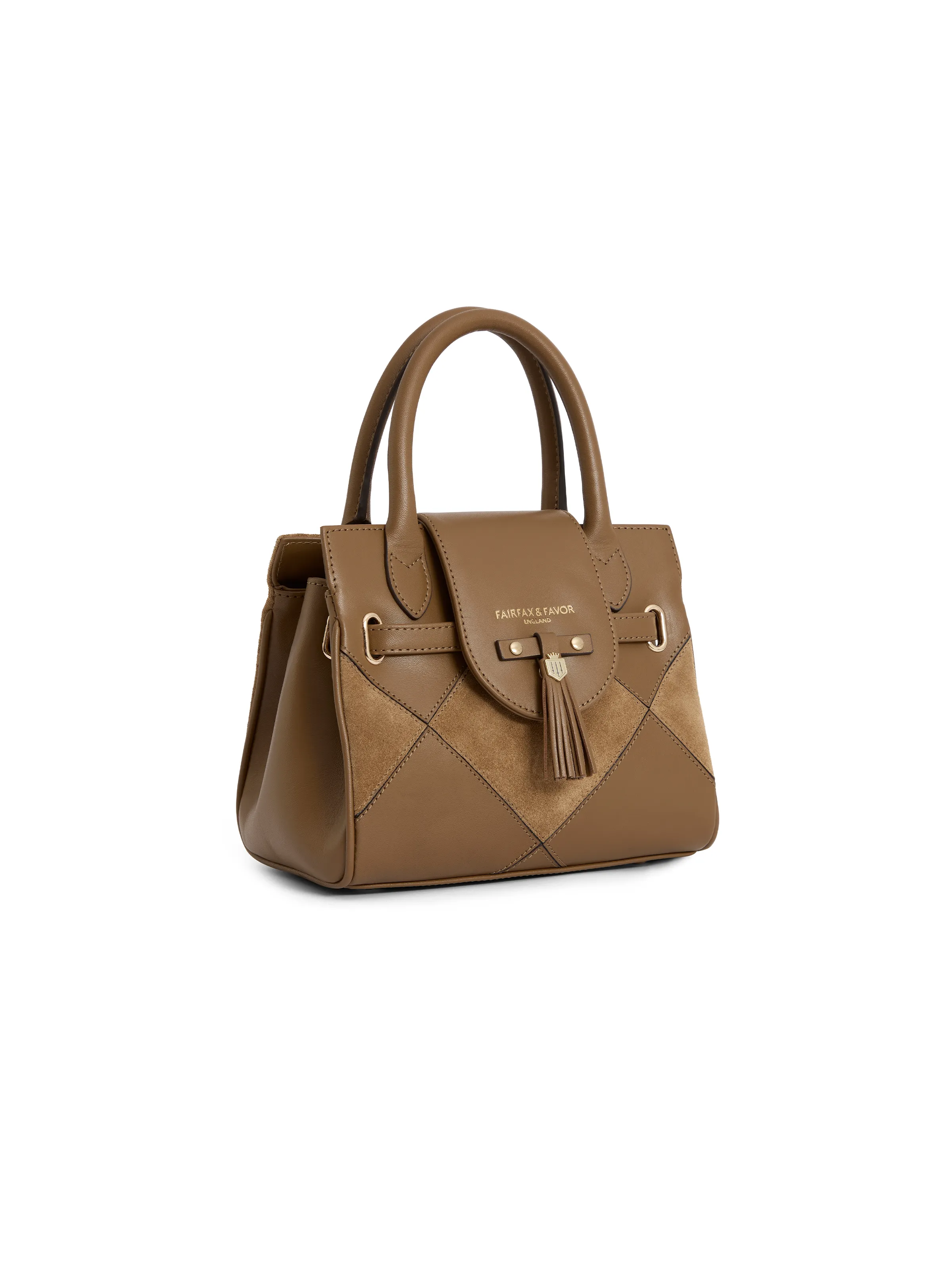 Mini Windsor Handbag - Harlequin Tan Suede - Image 4