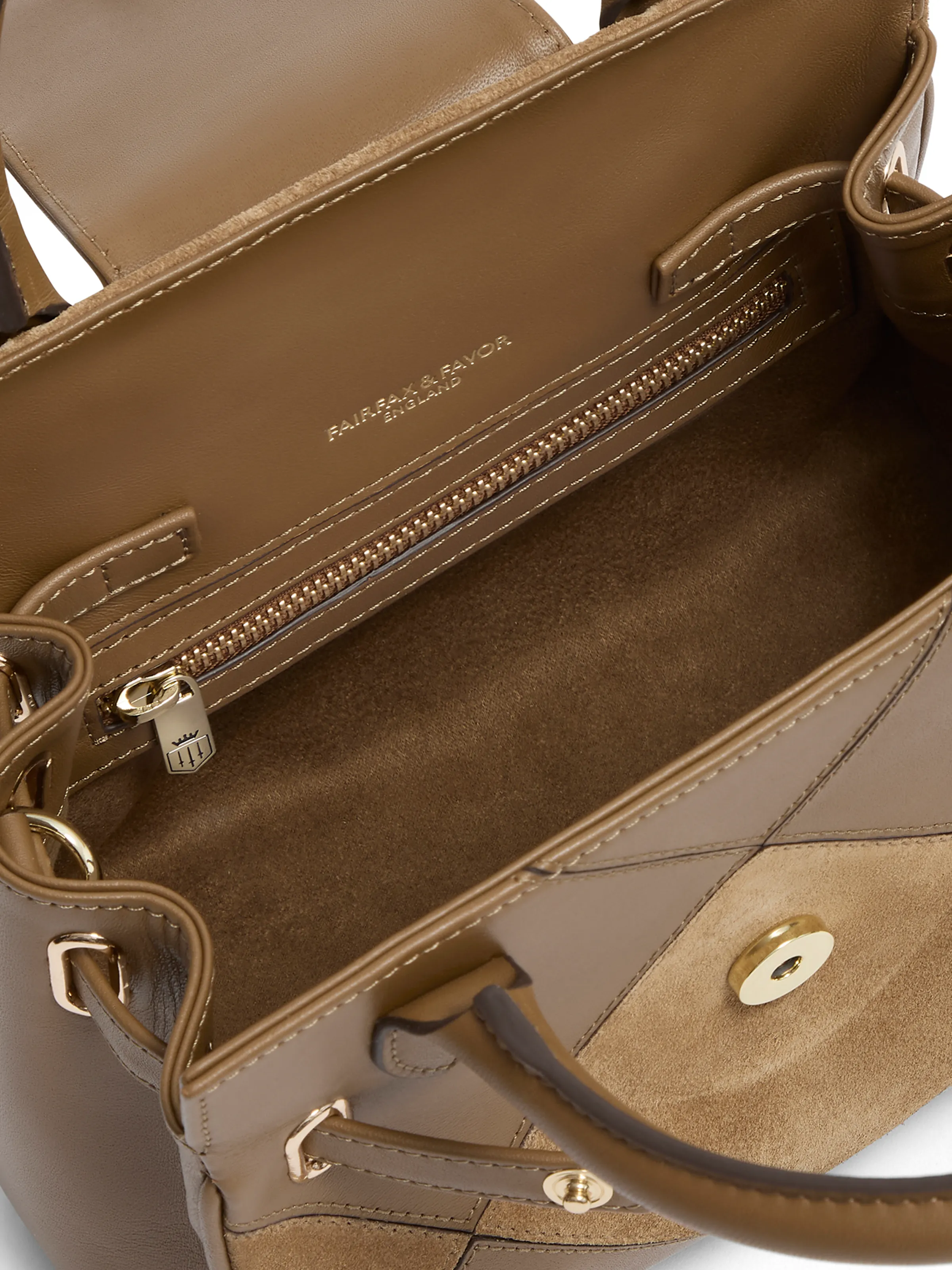 Mini Windsor Handbag - Harlequin Tan Suede - Image 5