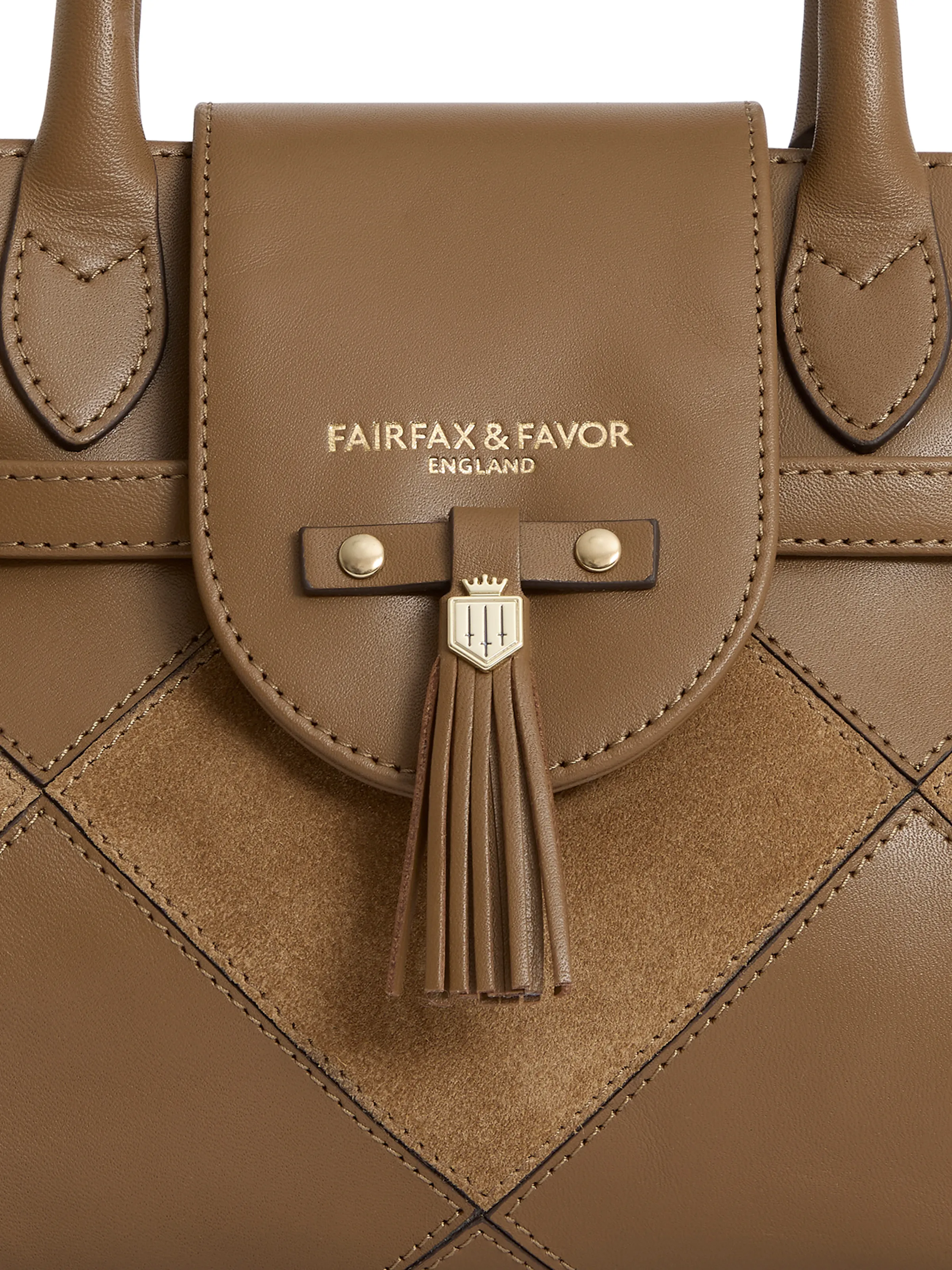 Mini Windsor Handbag - Harlequin Tan Suede - Image 6
