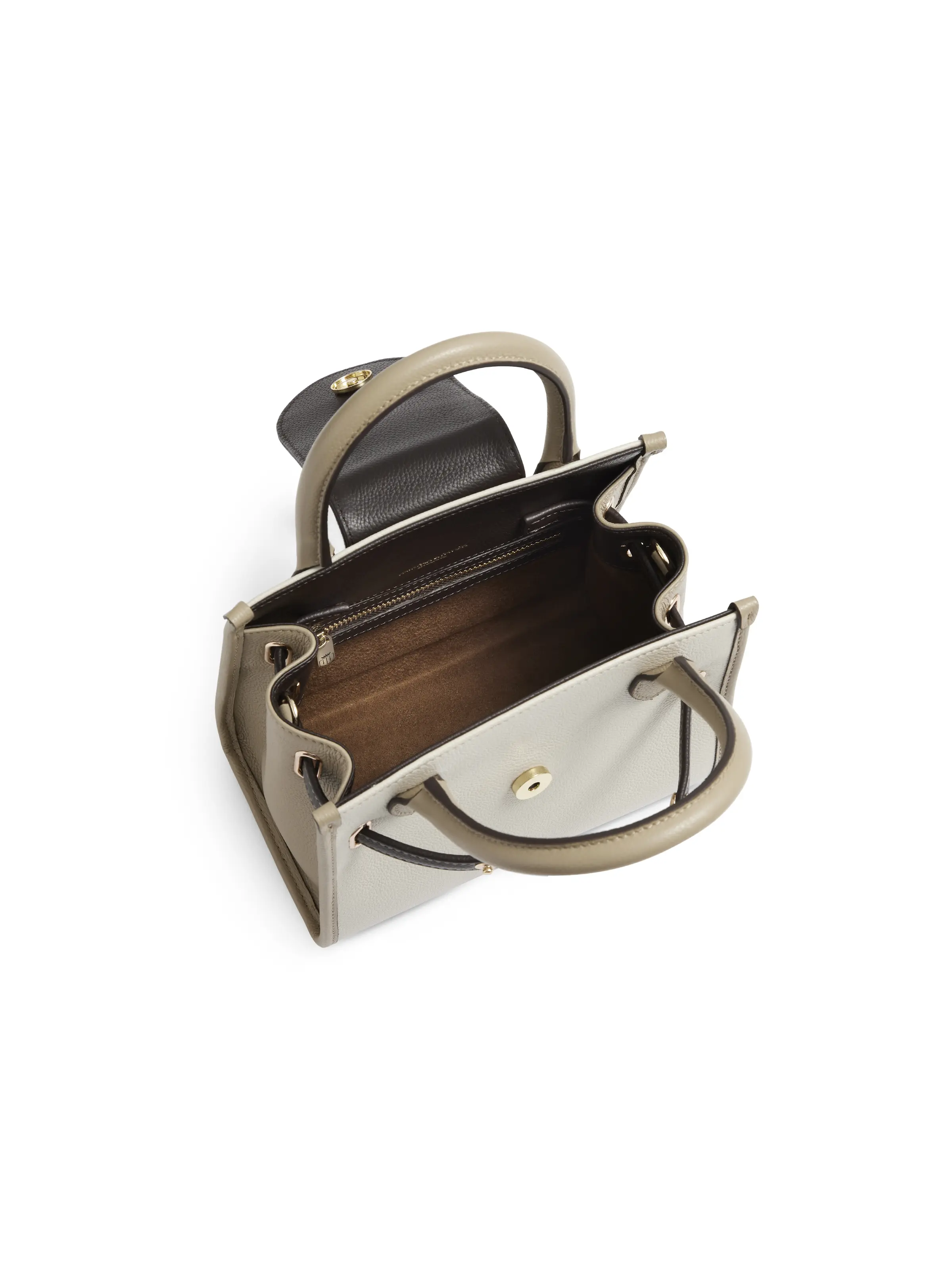 Mini Windsor Handbag - Neutral Tri-Colour Leather - Image 4