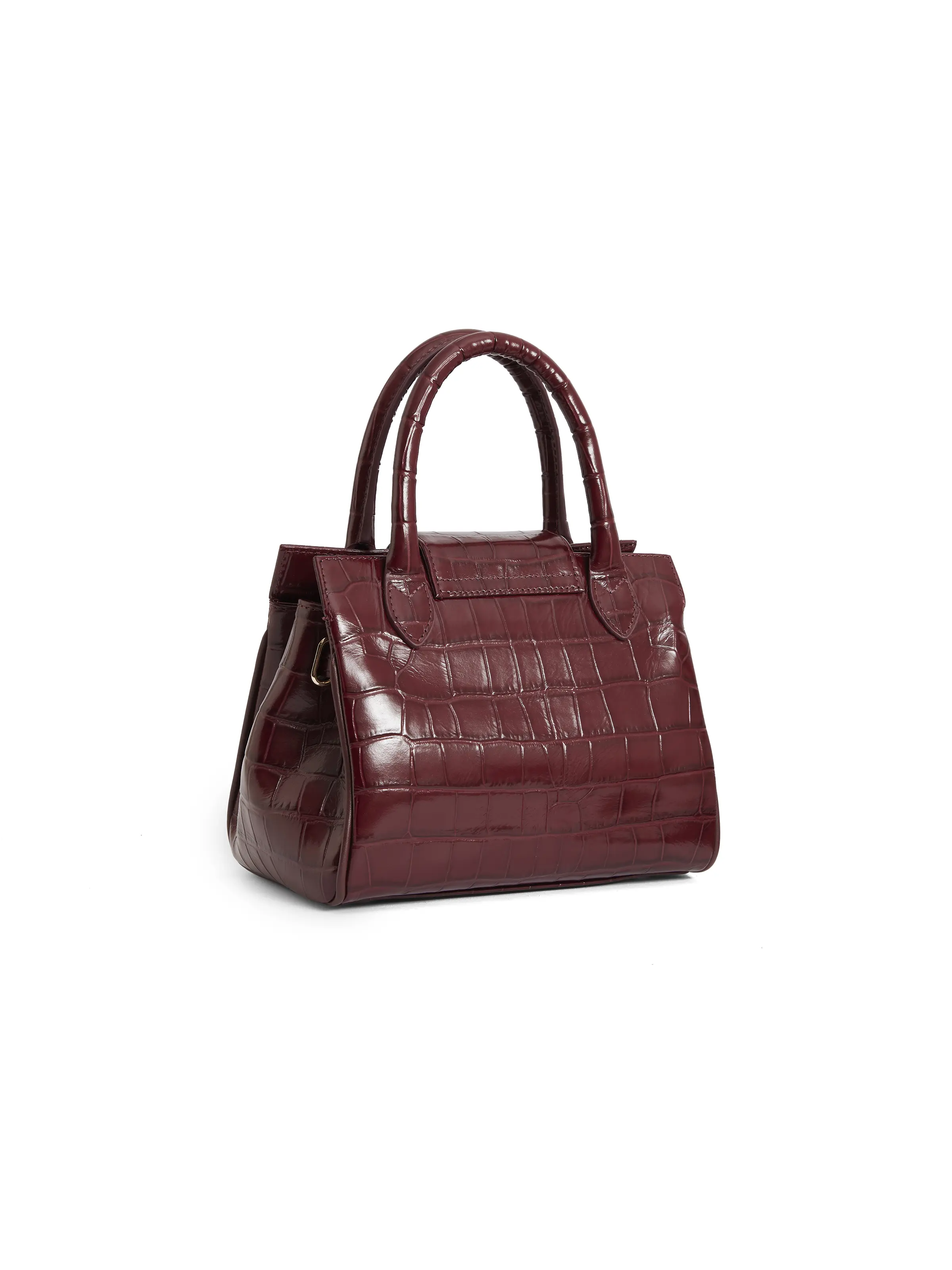 Mini Windsor Handbag - Ruby Croc Print Leather (Limited Edition) - Image 3