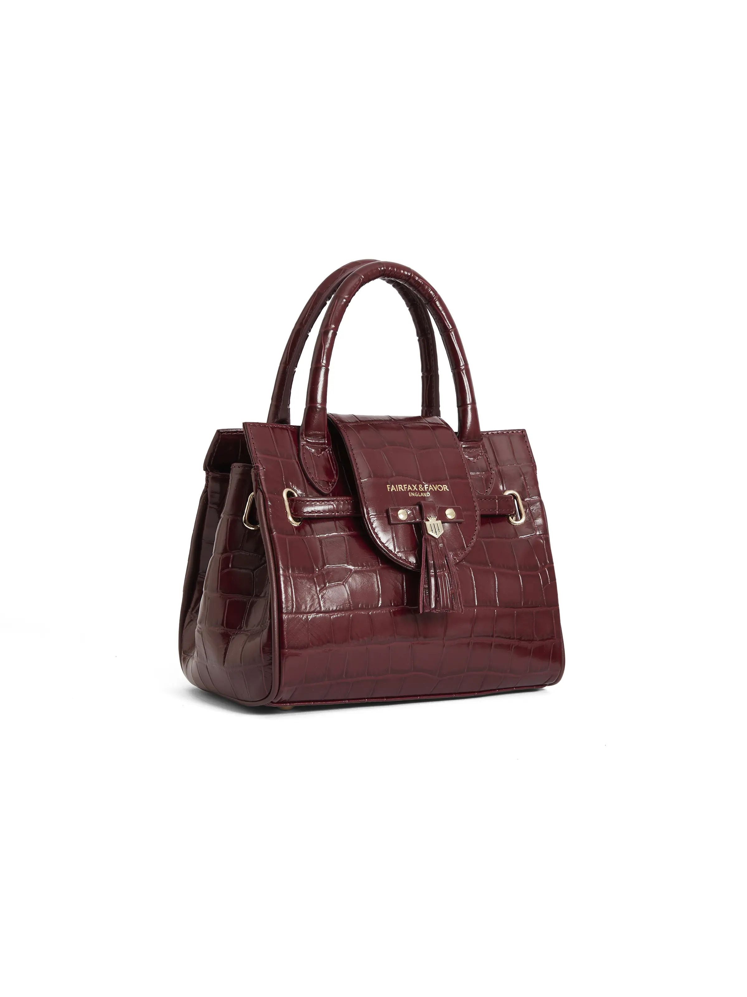 Mini Windsor Handbag - Ruby Croc Print Leather (Limited Edition) - Image 4