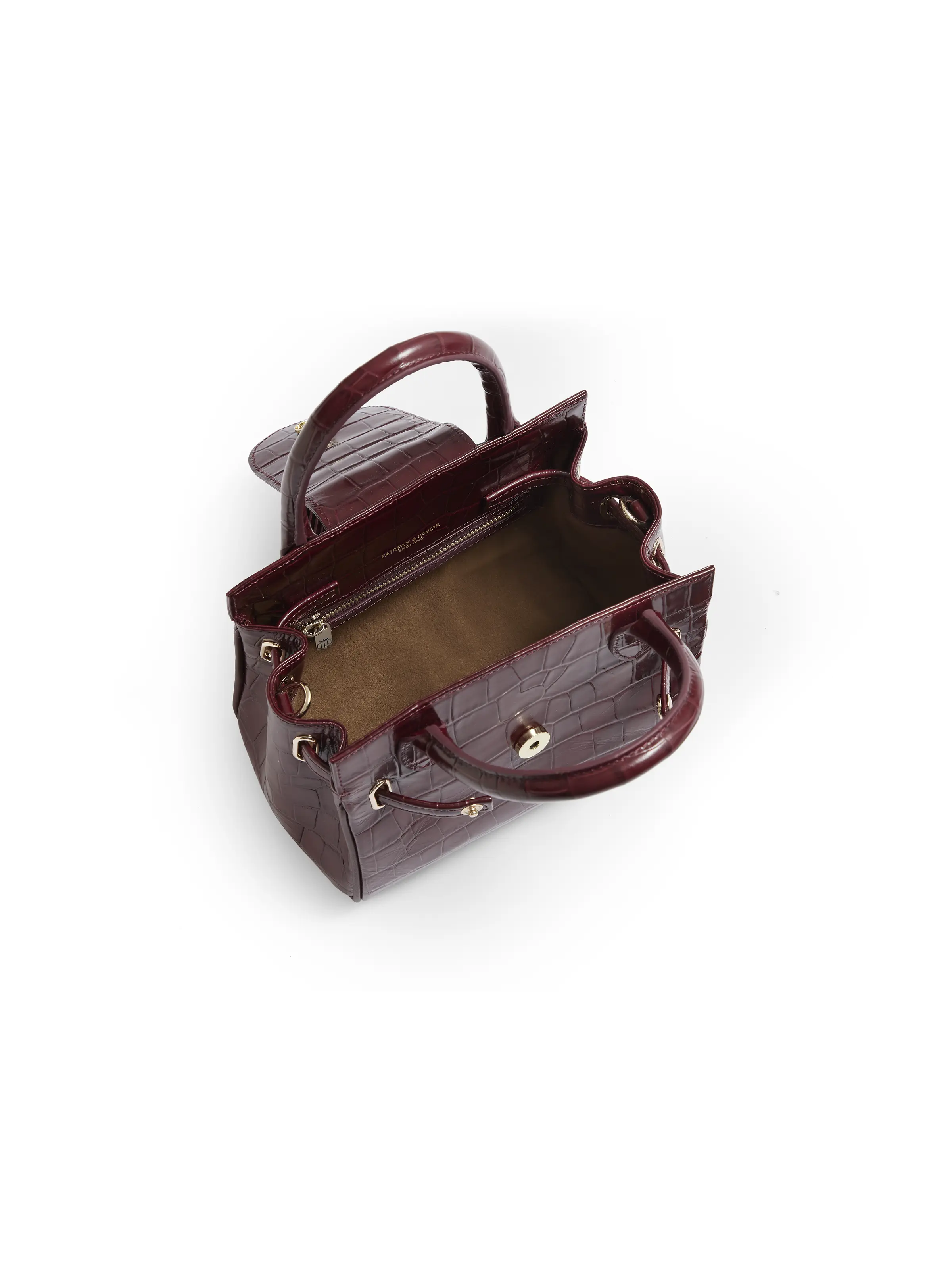 Mini Windsor Handbag - Ruby Croc Print Leather (Limited Edition) - Image 5