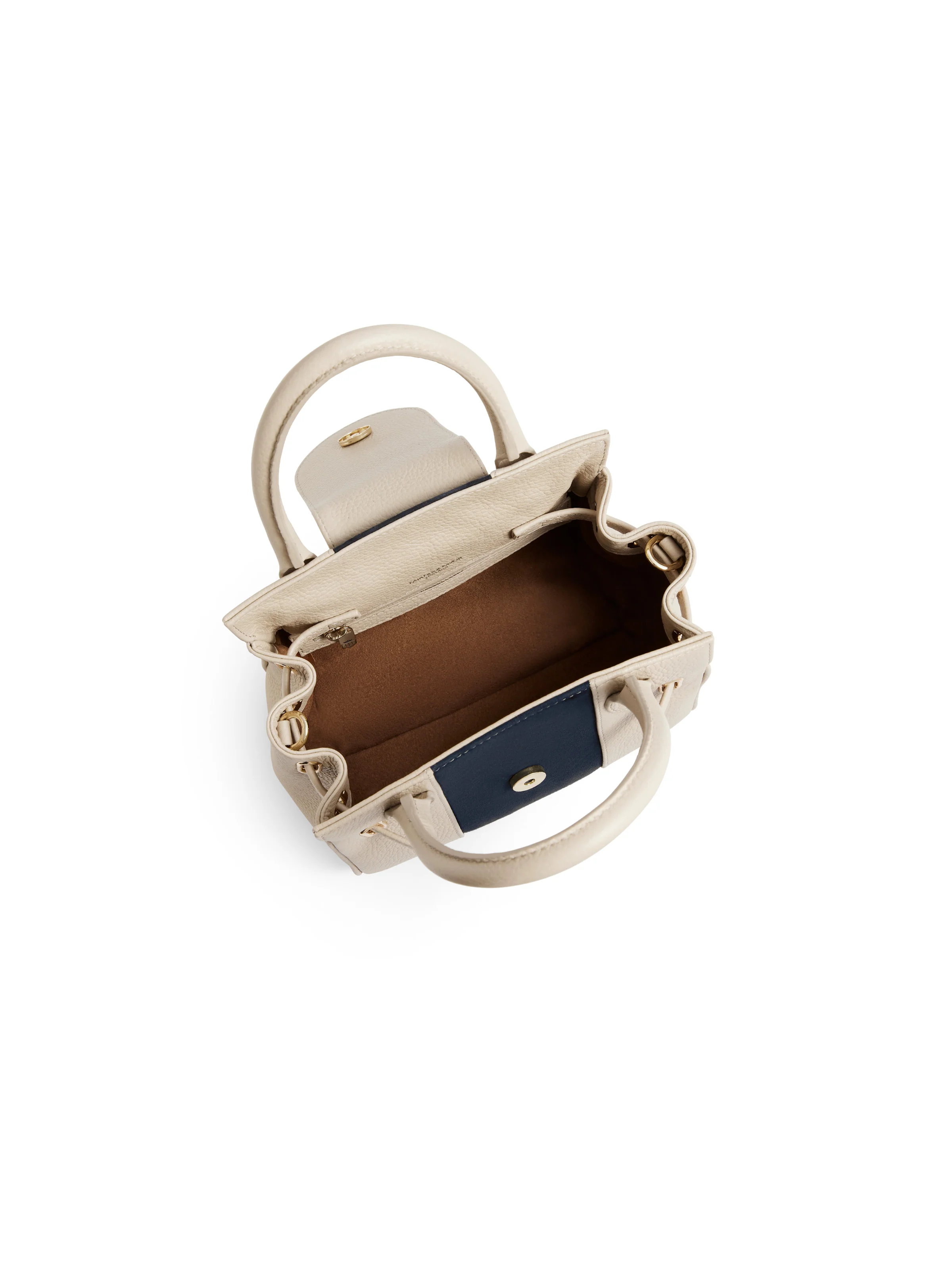 Mini Windsor Handbag - Stone Leather & Navy Suede (Store Exclusive) - Image 4