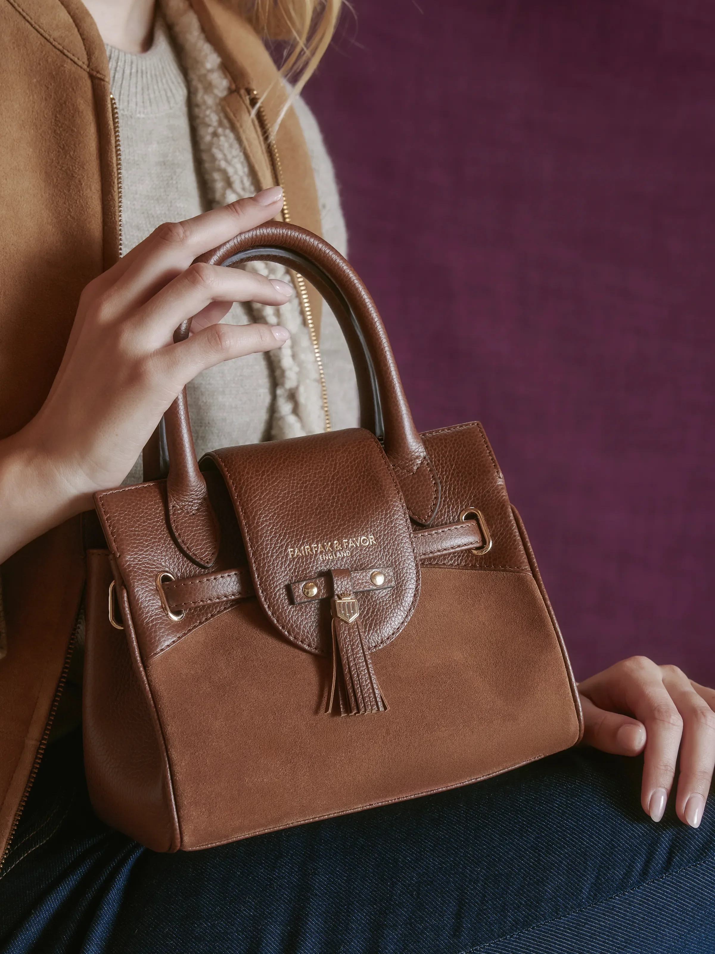 Mini Windsor Handbag - Tawny Suede - Image 2