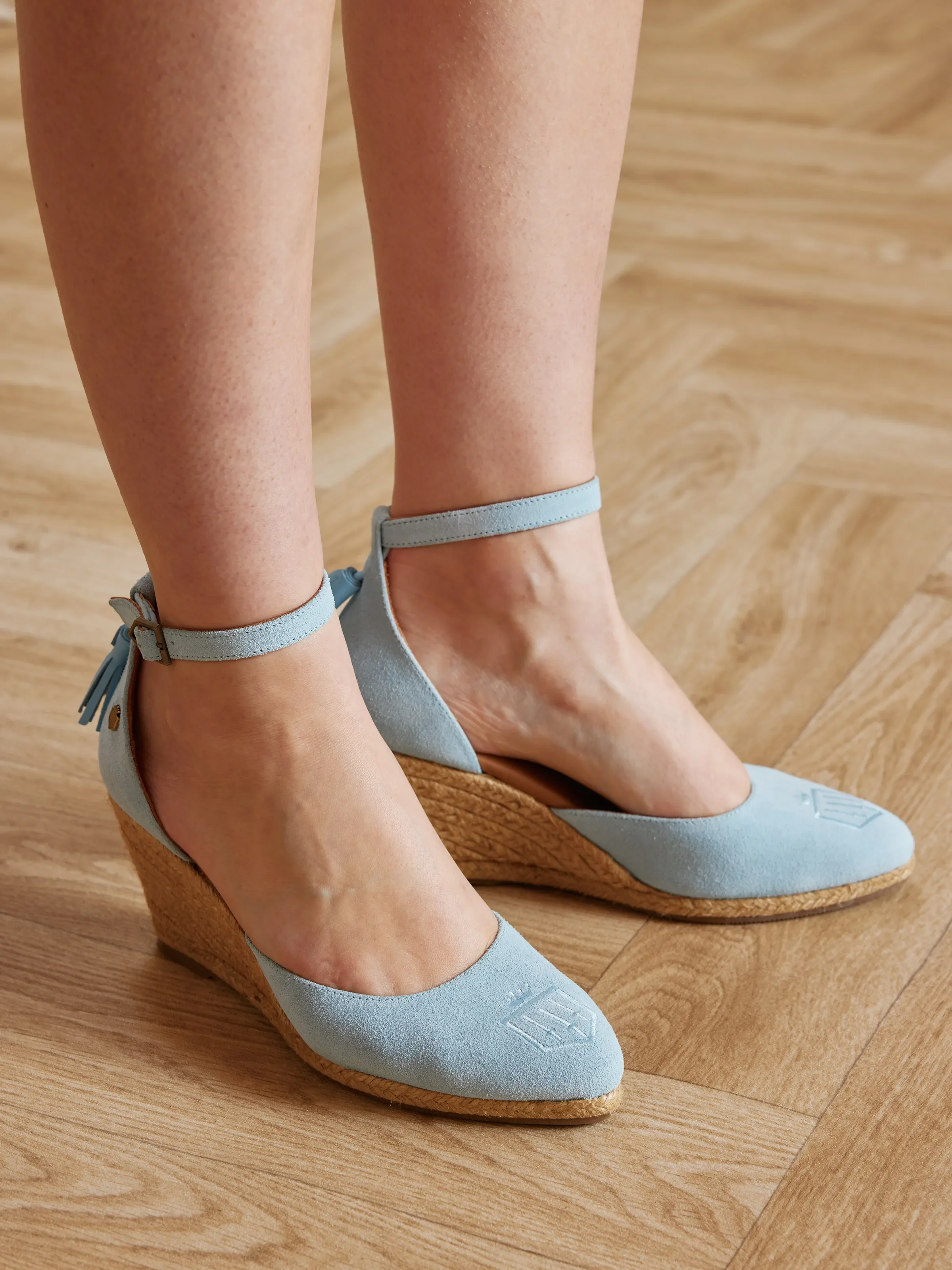 Monaco Wedge - Sky Blue Suede - Image 6