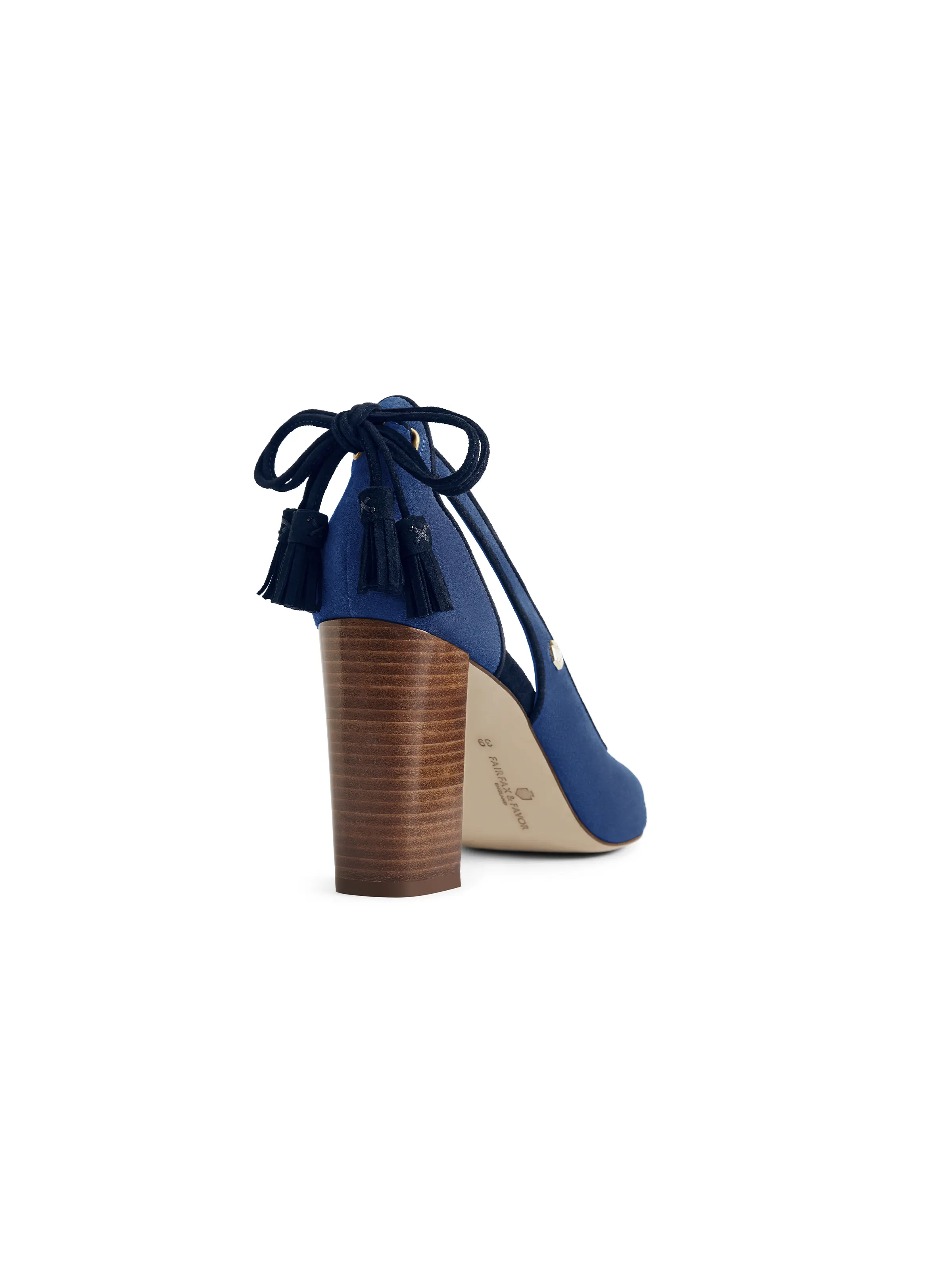 Newbury Heel - Porto Blue & Navy Suede - Image 4