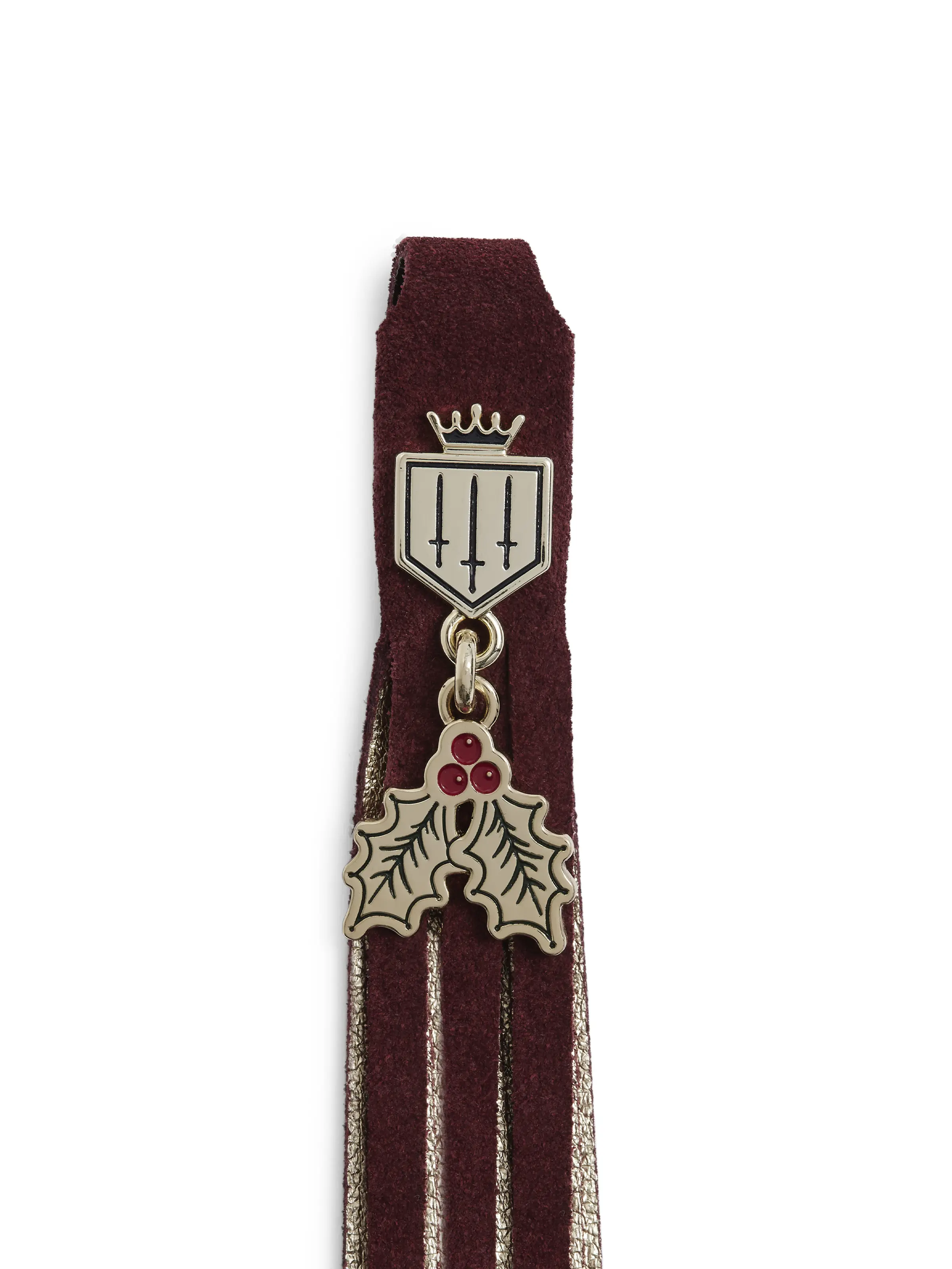 Suede Boot Tassels - Ruby & Gold Holly Charm - Image 2