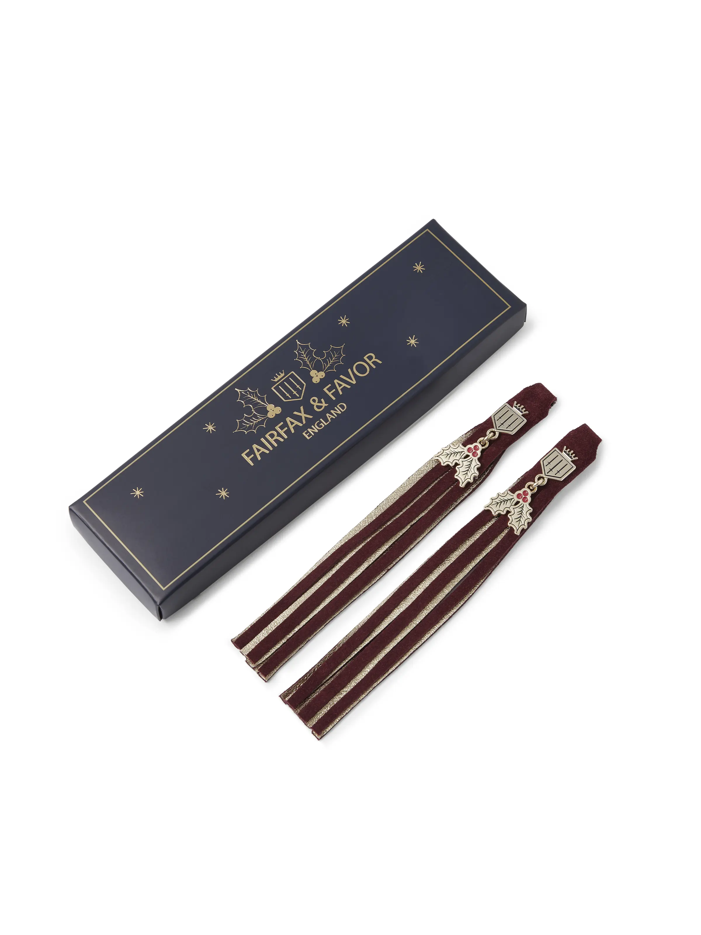 Suede Boot Tassels - Ruby & Gold Holly Charm - Image 3