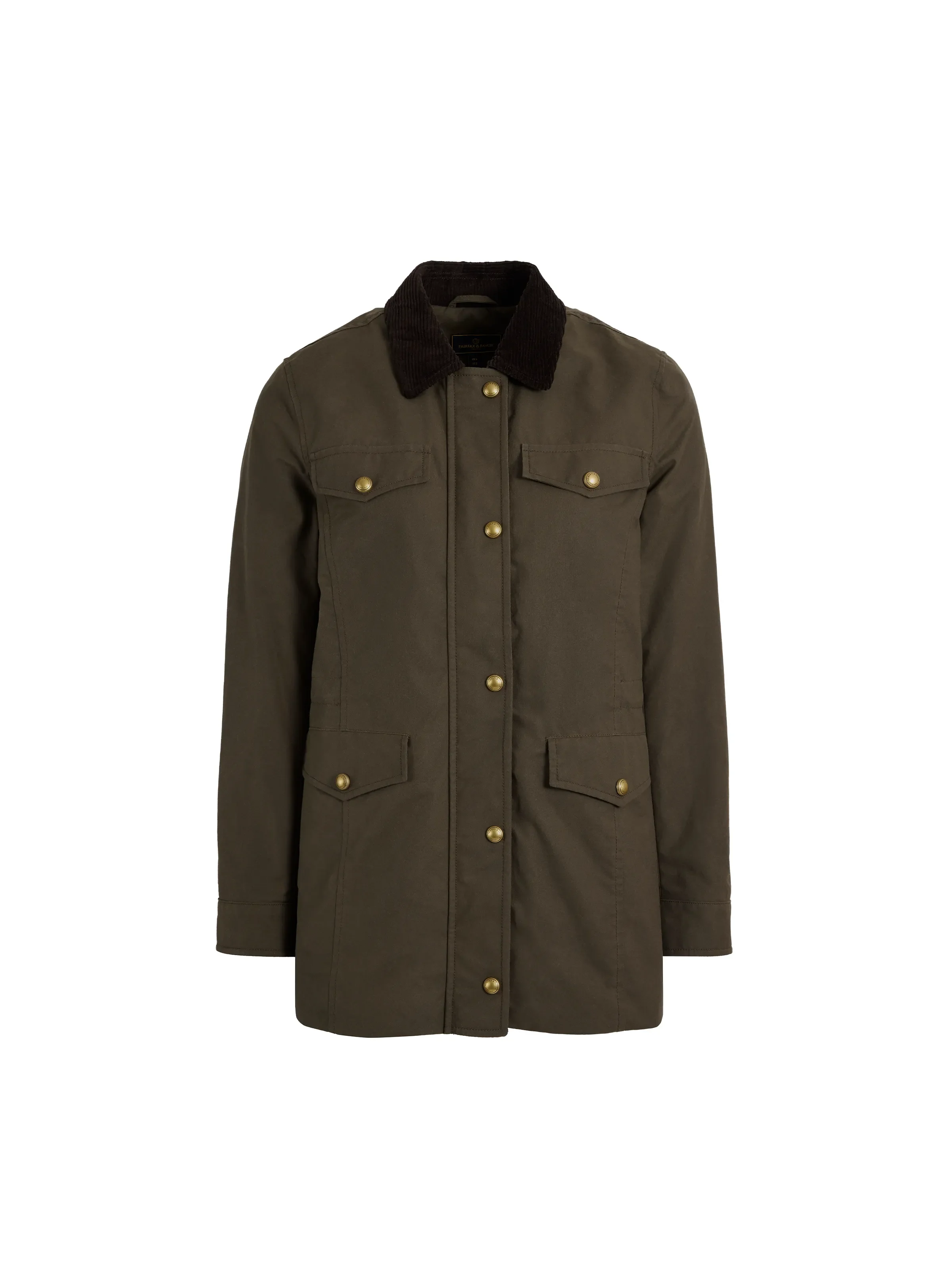 Polly Waisted Wax Jacket - Dark Khaki - Image 2